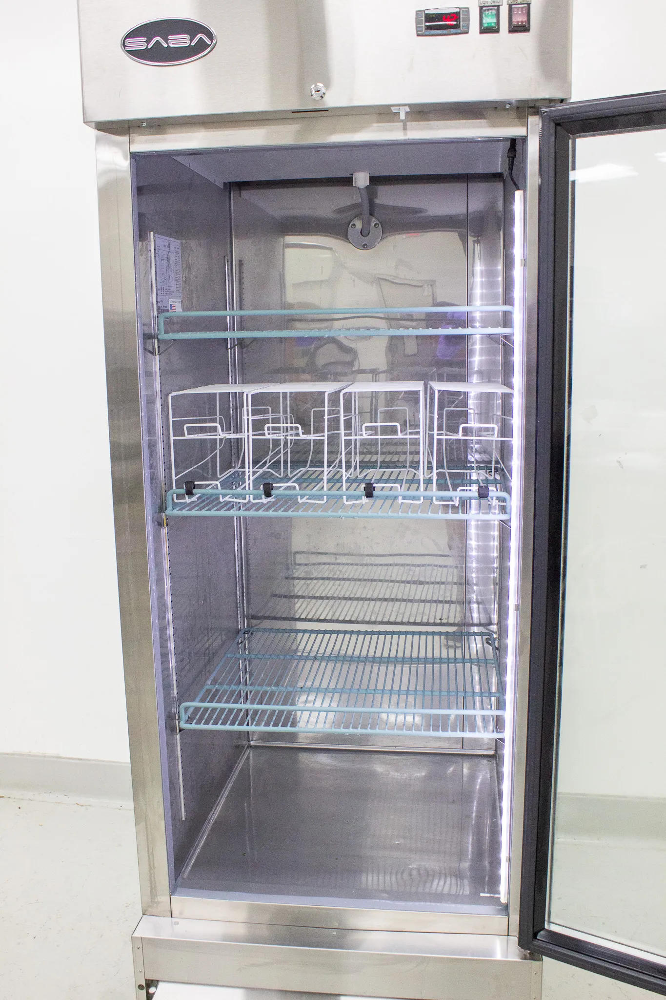 SABA S-23RG Reach-In Swing Glass Door Refrigerator P/N 9117110027