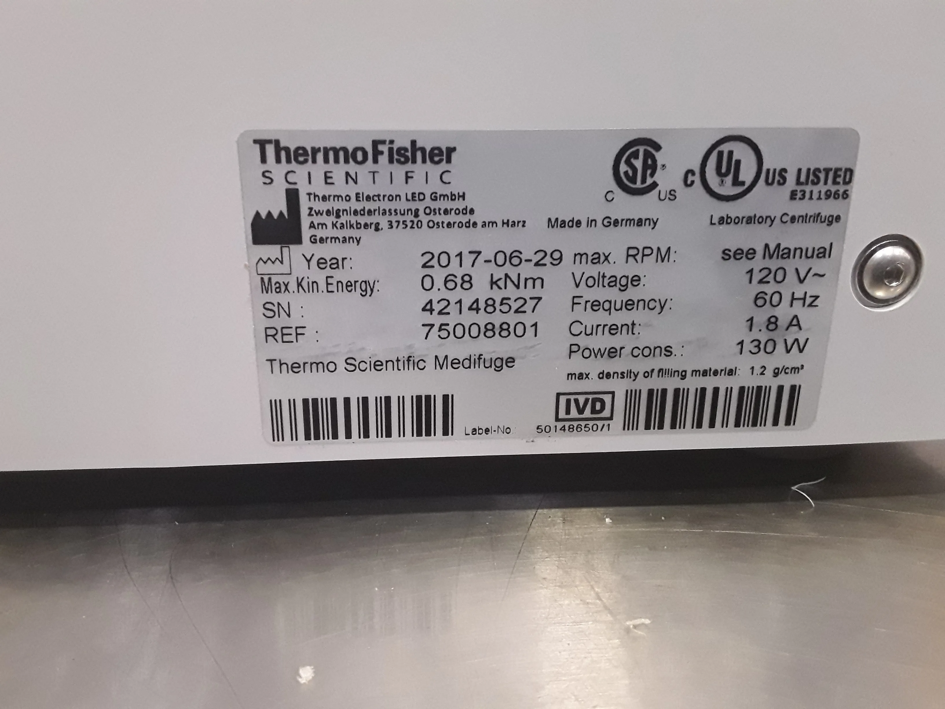 Thermo Scientific Medifuge Small Benchtop Centrifuge 75008801