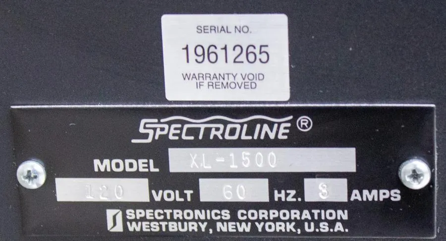 Spectronics XL-1500 Microprocessor Controlled UV Crosslinker Sanitizing Cabinet