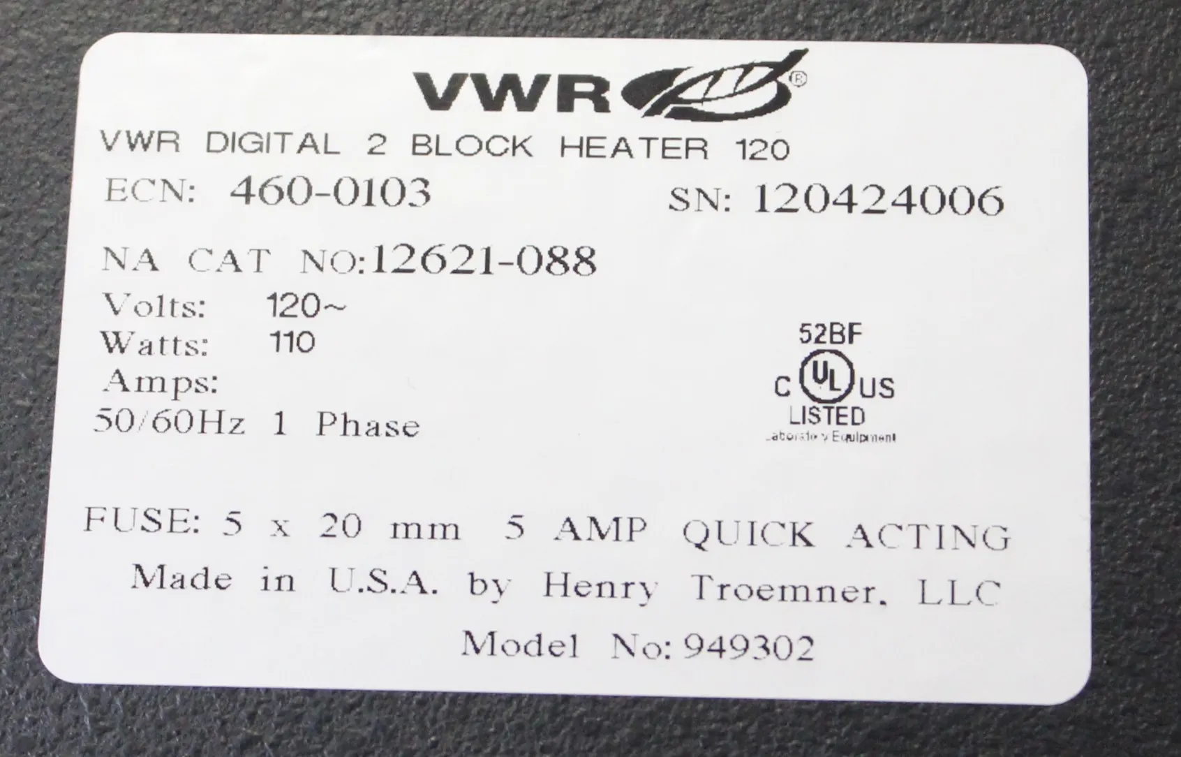 VWR 12621-088 Digital Dual Heat Block