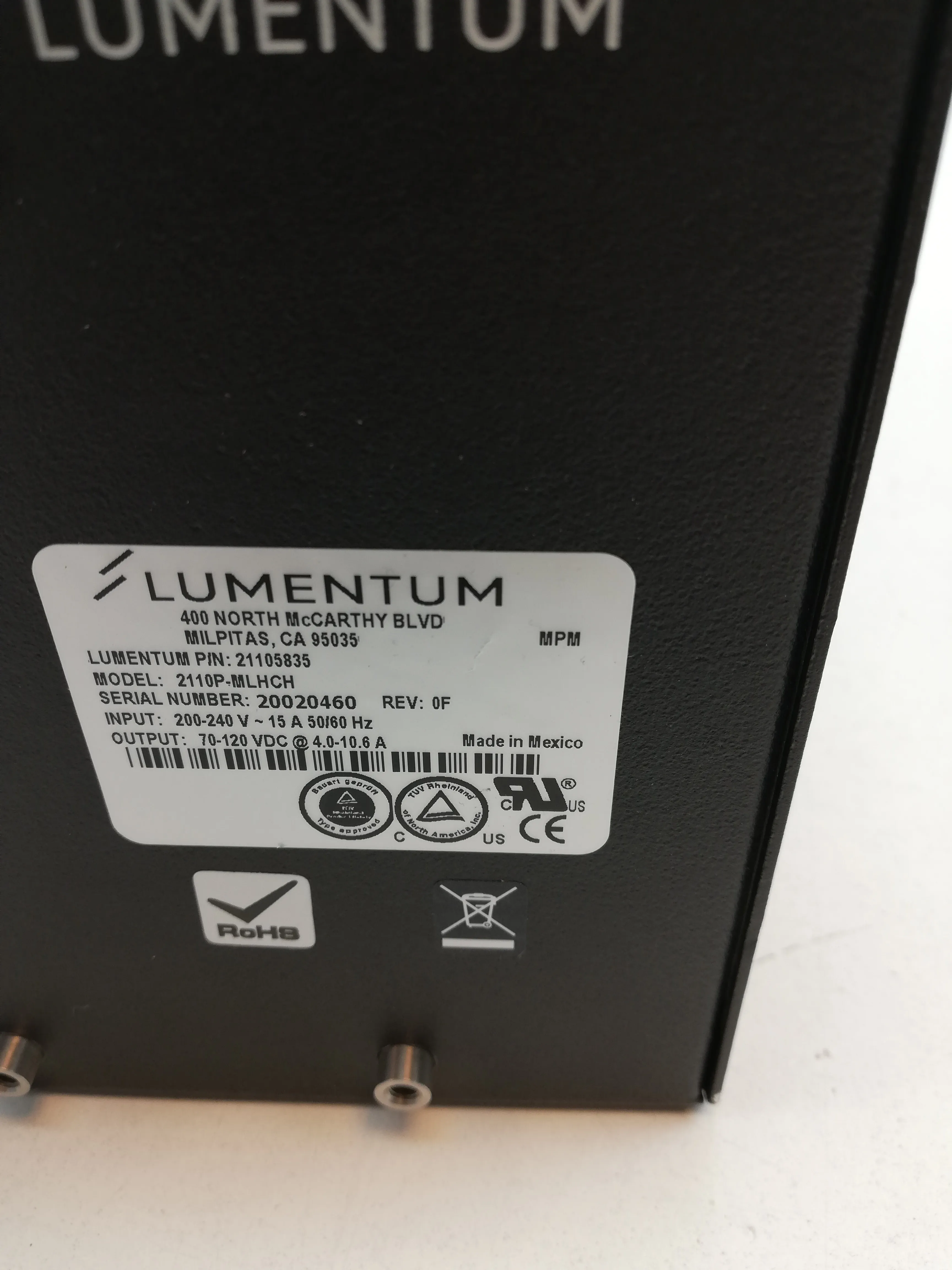 Lumentum 2110P-MLHCH Power Supply Laser Equipment