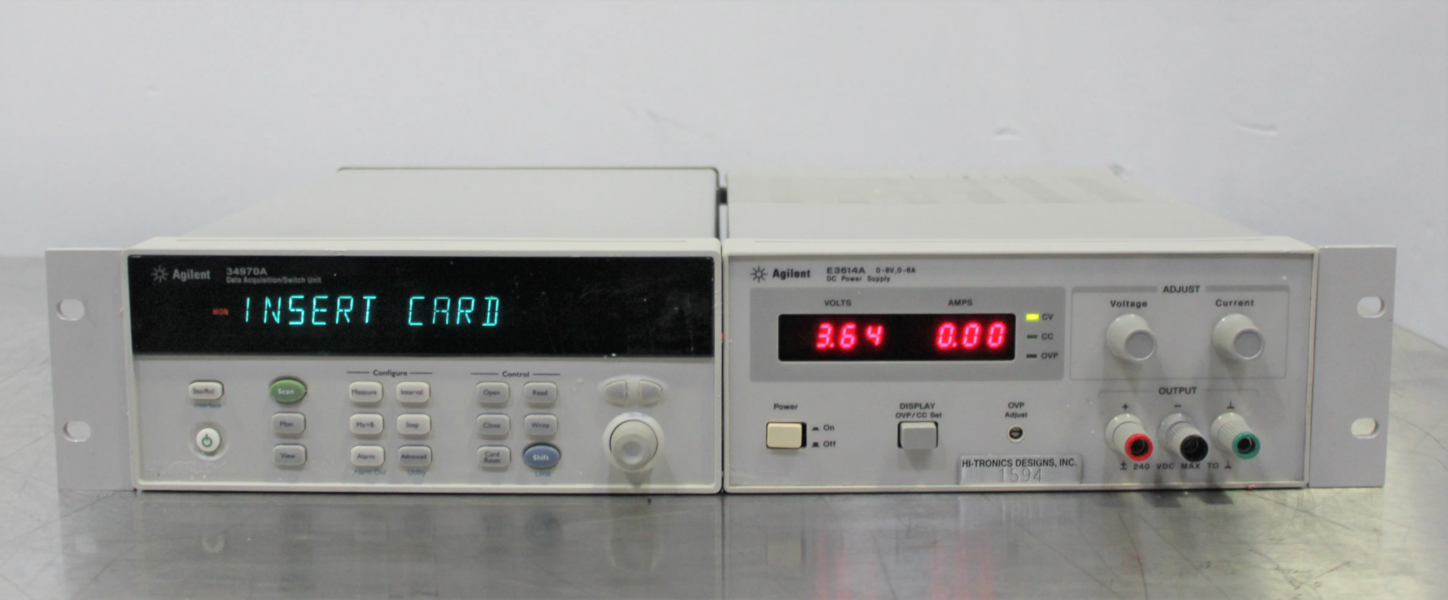 Agilent 34970A and E3614A 48W Power Supply Testing Equipment