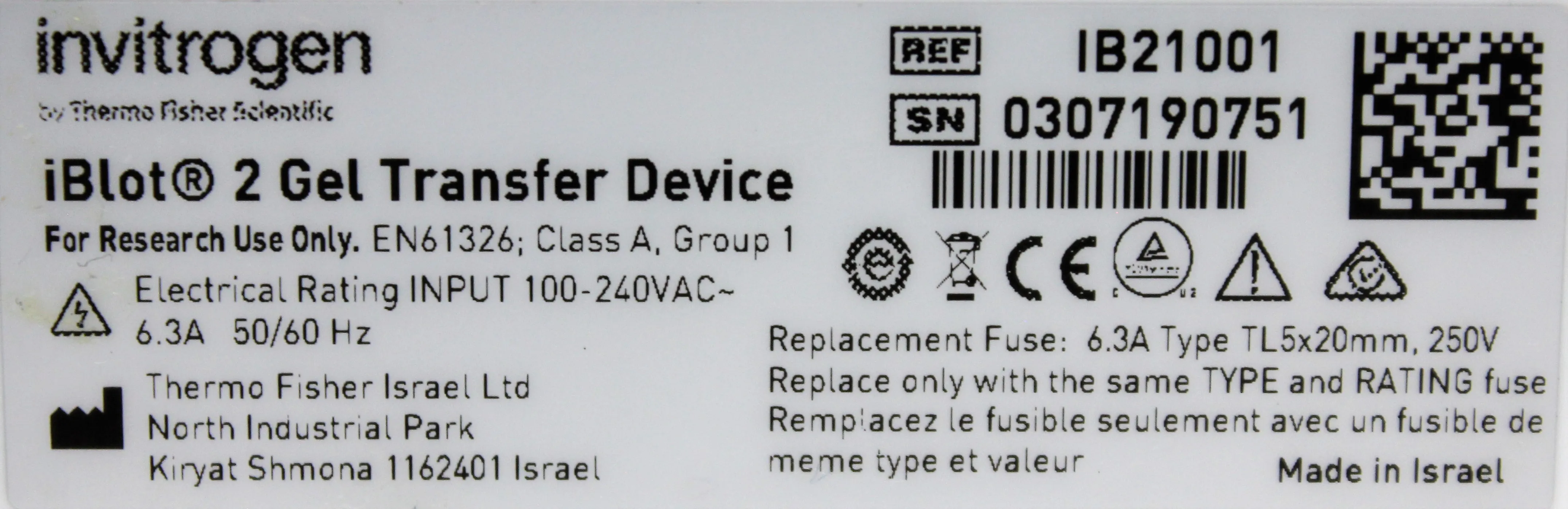 Invitrogen iBlot 2 Gel Transfer Device IB21001