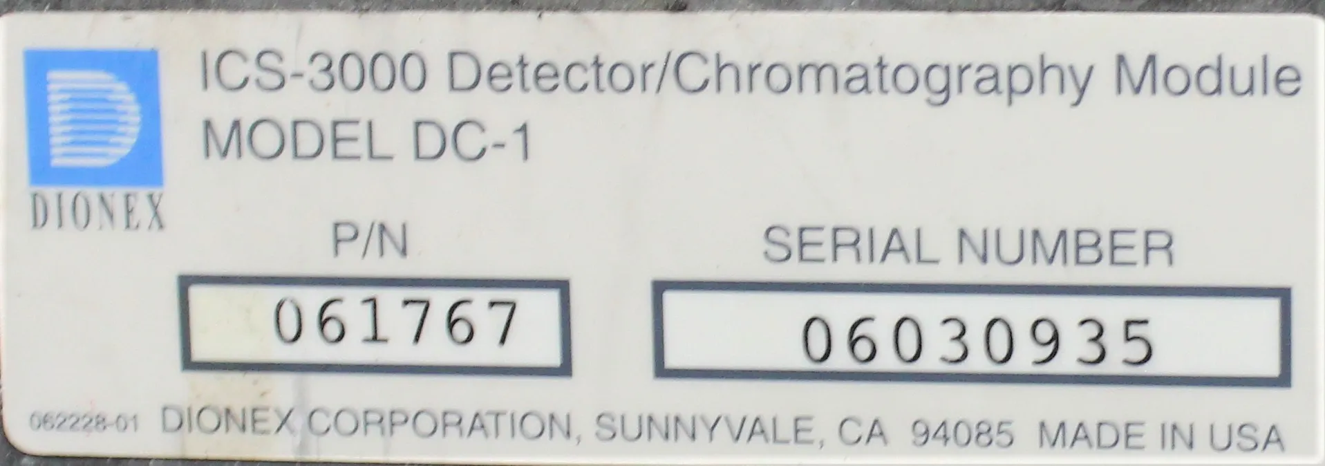 Dionex DC-1 Detector/Chromatography Module