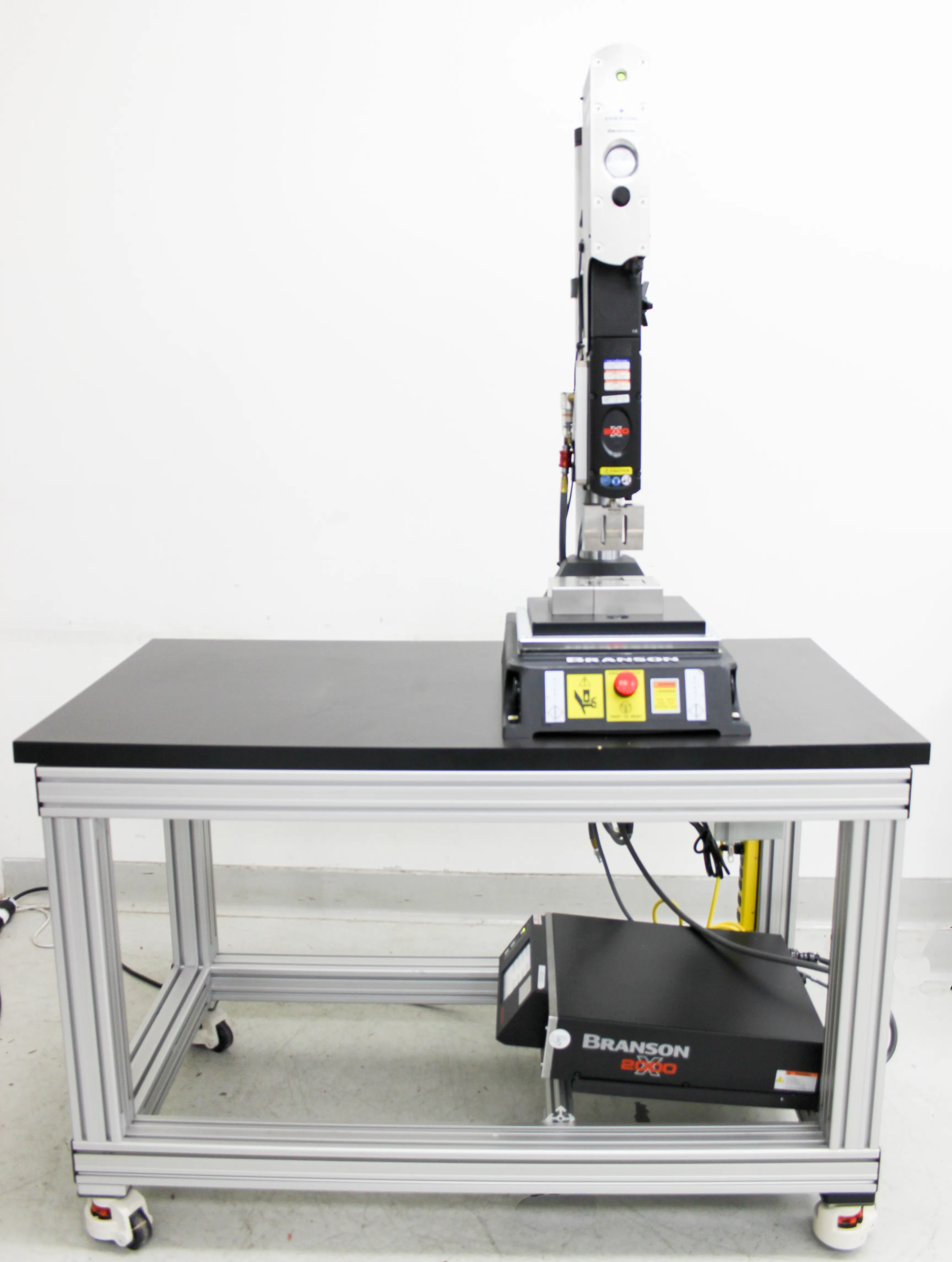 Branson 2000X Series Ultrasonic Welding System Actuator AED & 2000 XDT w/ Table