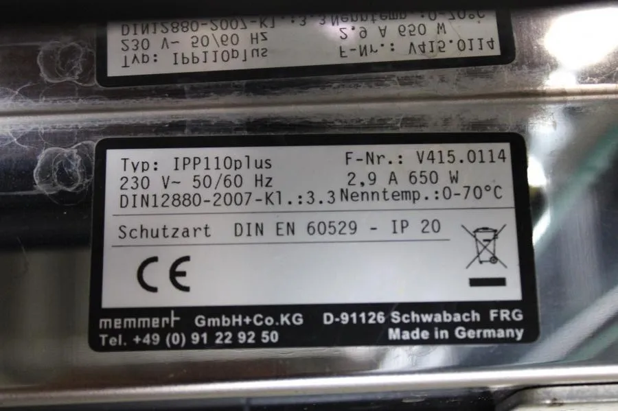 Memmert IPP110 plus, Peltier-cooled-incubator