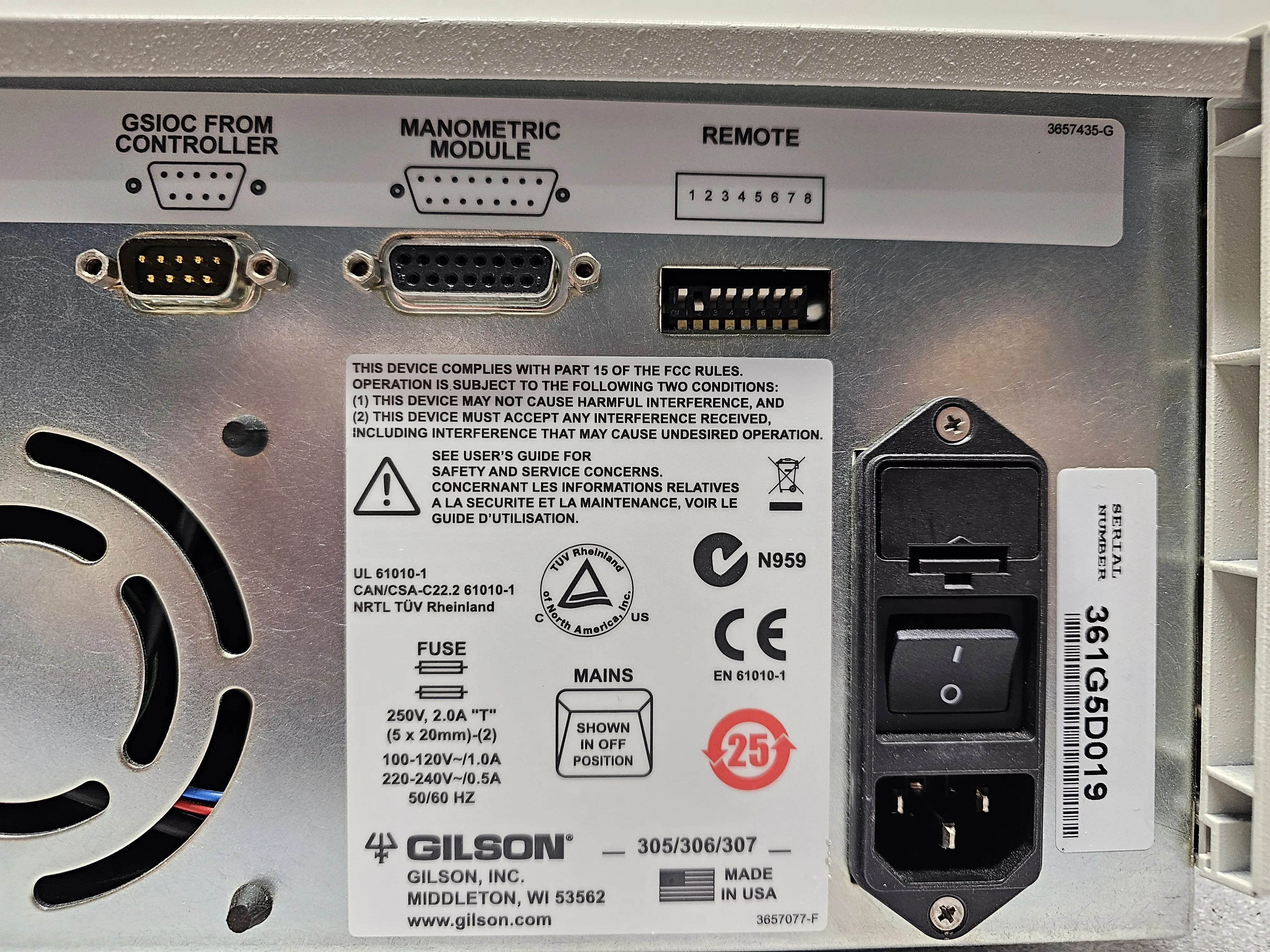 Gilson 306 HPLC Pump with Manometric Modules and Dynamic Mixers 100% Working Condition