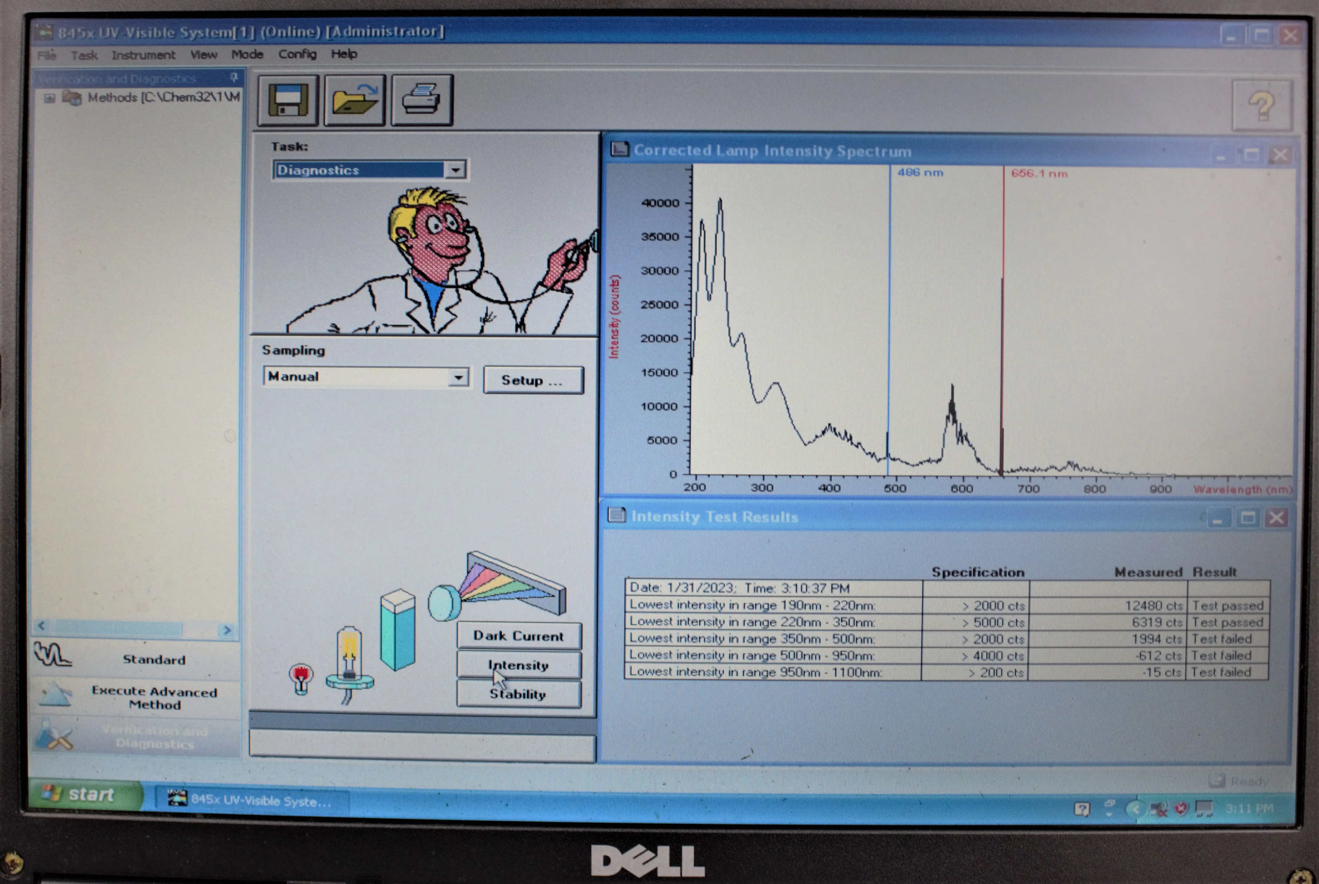 Agilent 8453 UV-Visible Spectrophotometer - Used