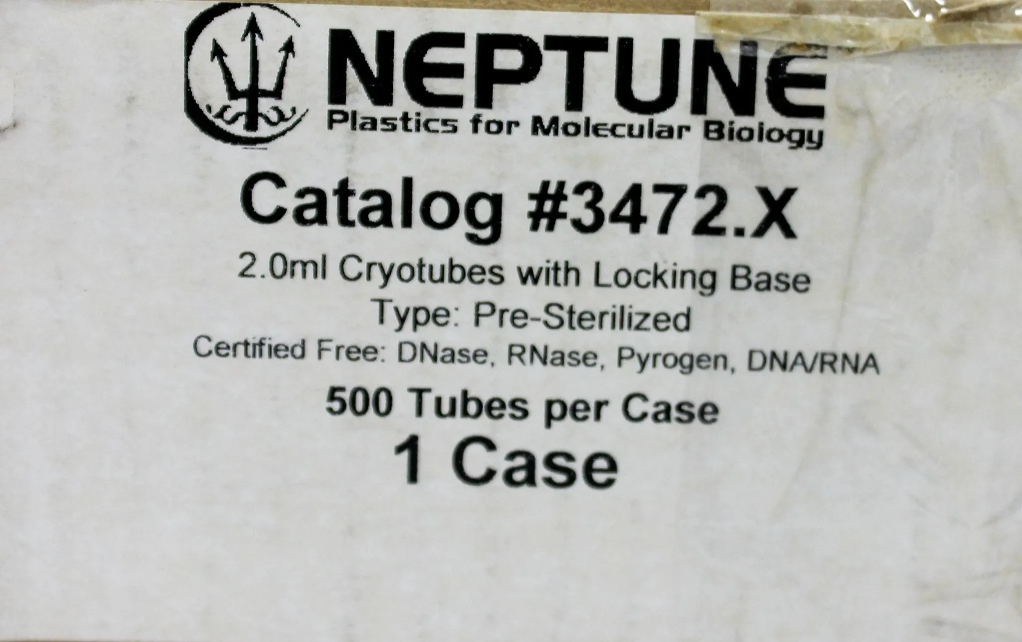 Neptune catalog 3472.X 2.0ml Cryotubes 450Tubes per case