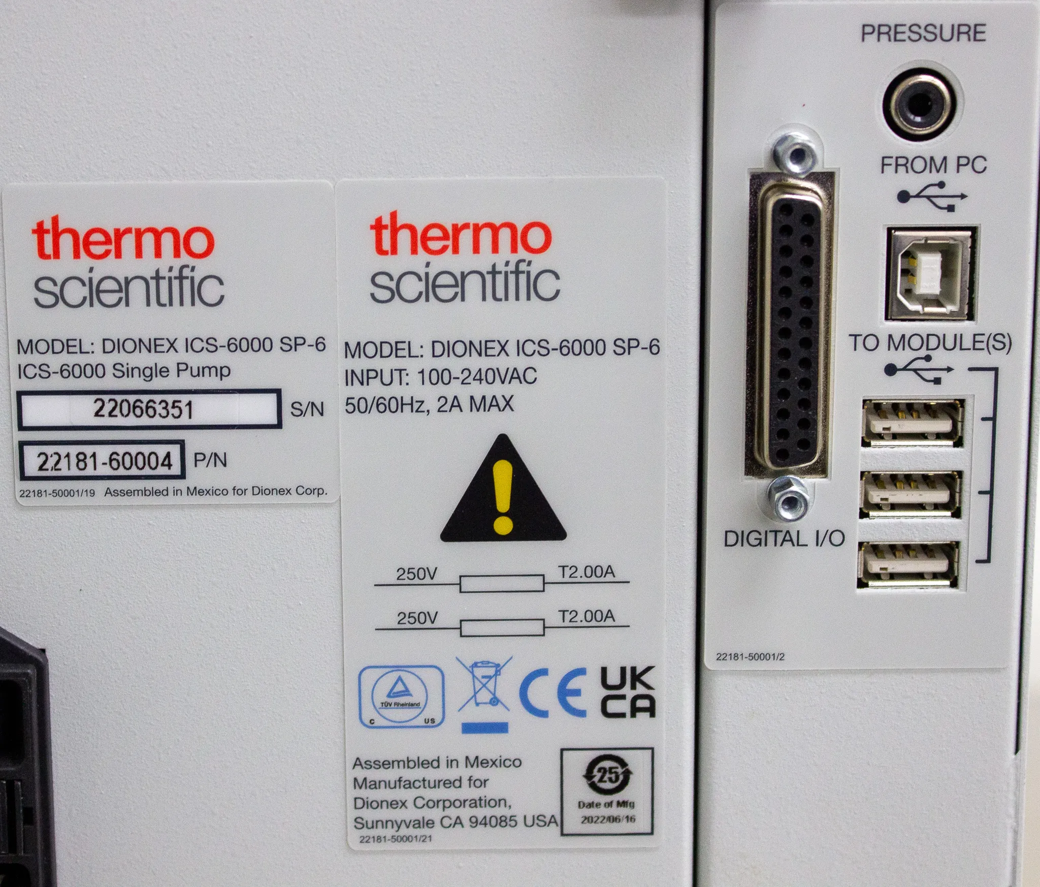 Thermo Dionex ICS-6000 SP-6 Single Pump 22181-60004