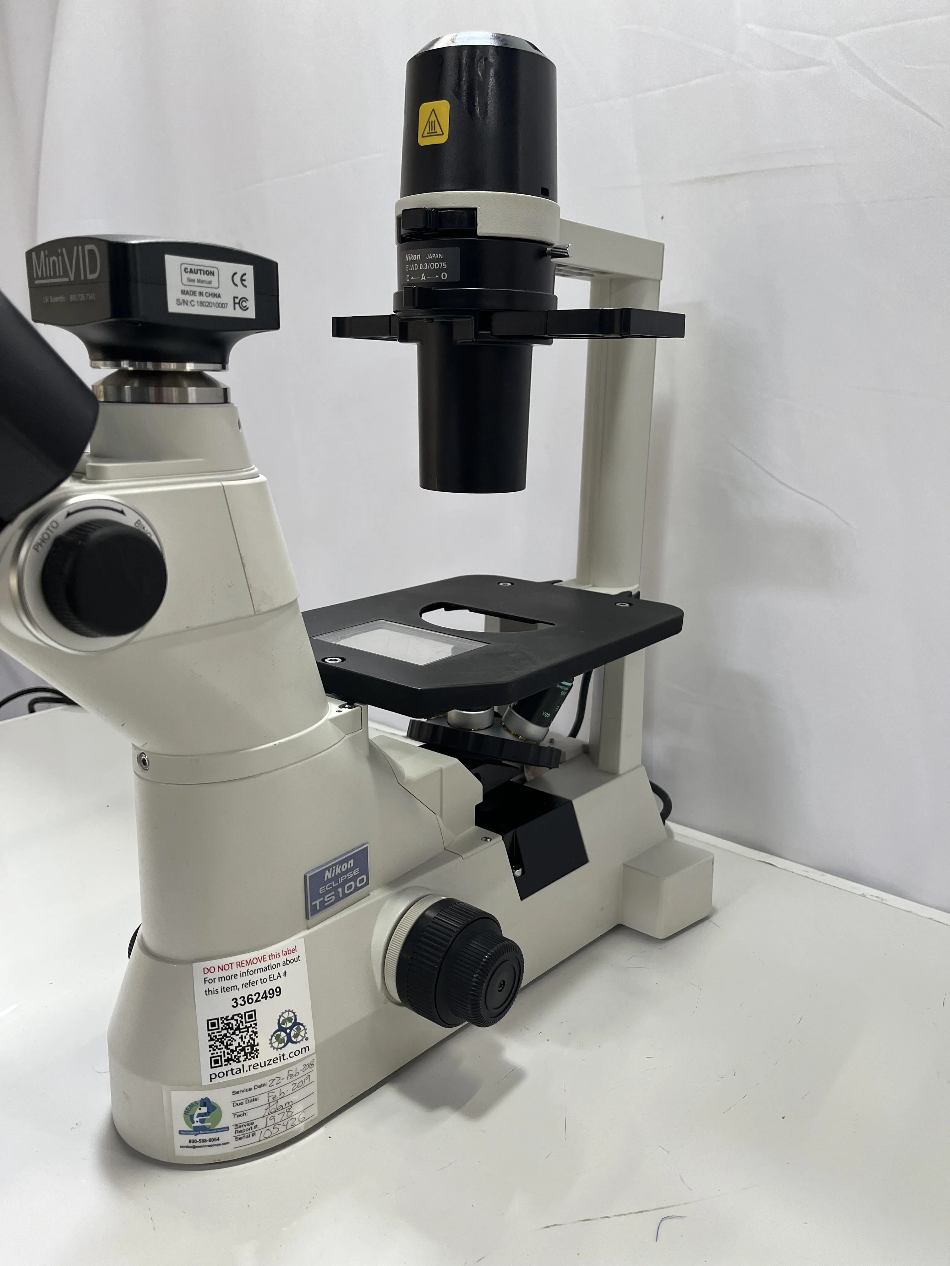 Nikon Eclipse TS100 Inverted Microscope with 4 Objectives