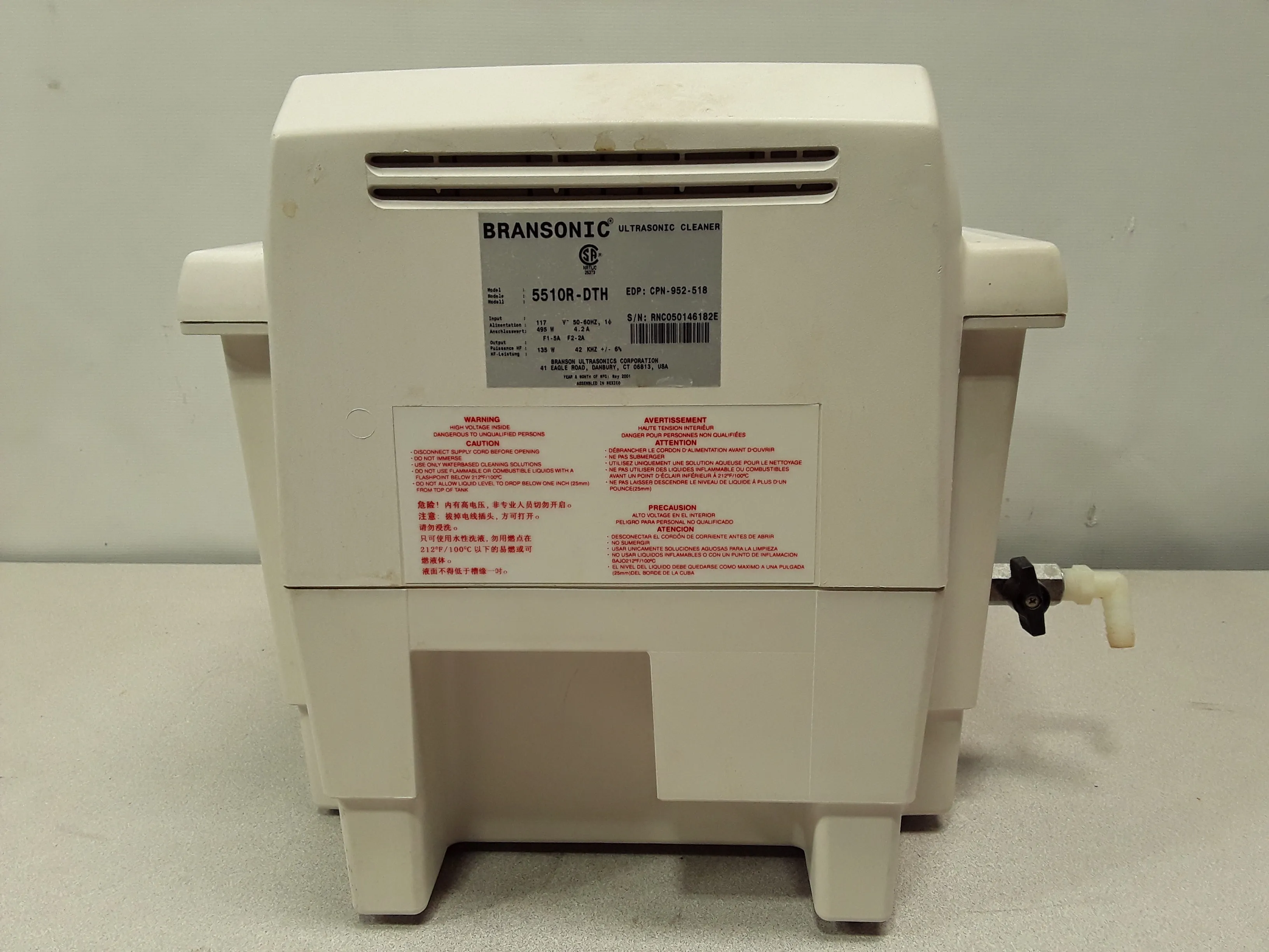 Branson 5510R-DTH Ultrasonic Cleaner Model 5510 - Used