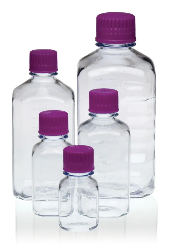 VWR Square/ Octagonal Media Bottle Autoclavable & Clear, 500ml Box of 72/CS - Cat: 30180-024