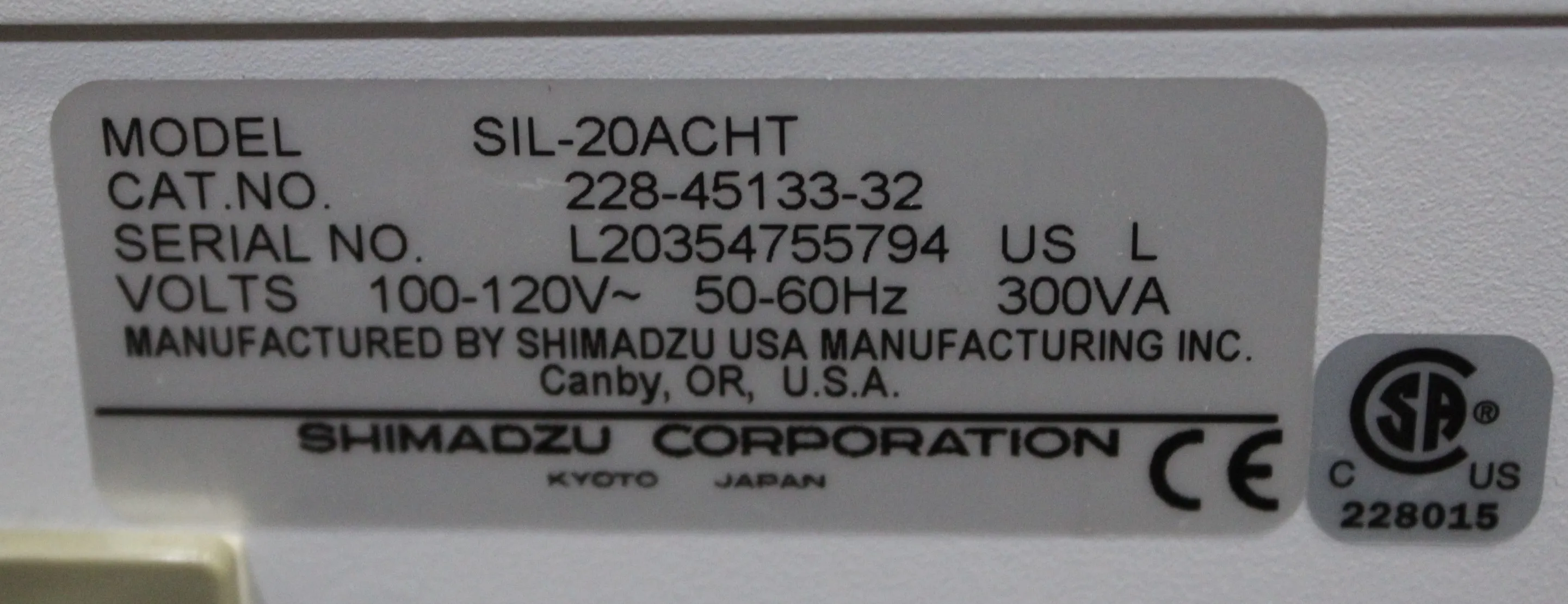 Shimadzu SIL-20AC HT HPLC Auto Sampler - Used