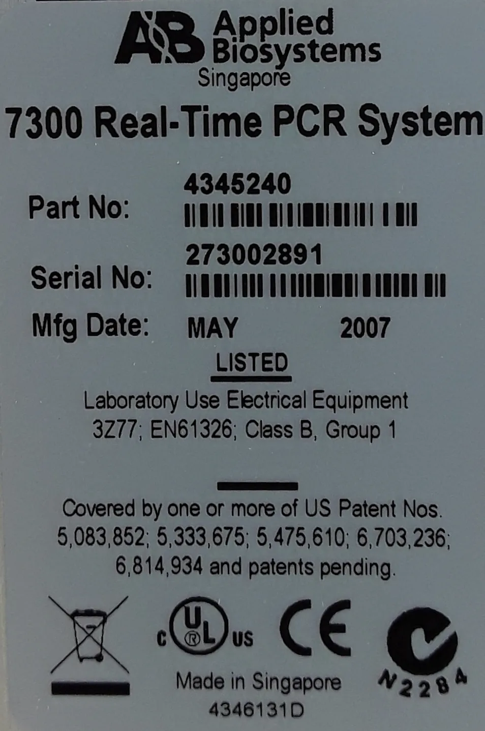 Applied Biosystems 7300 Real Time PCR