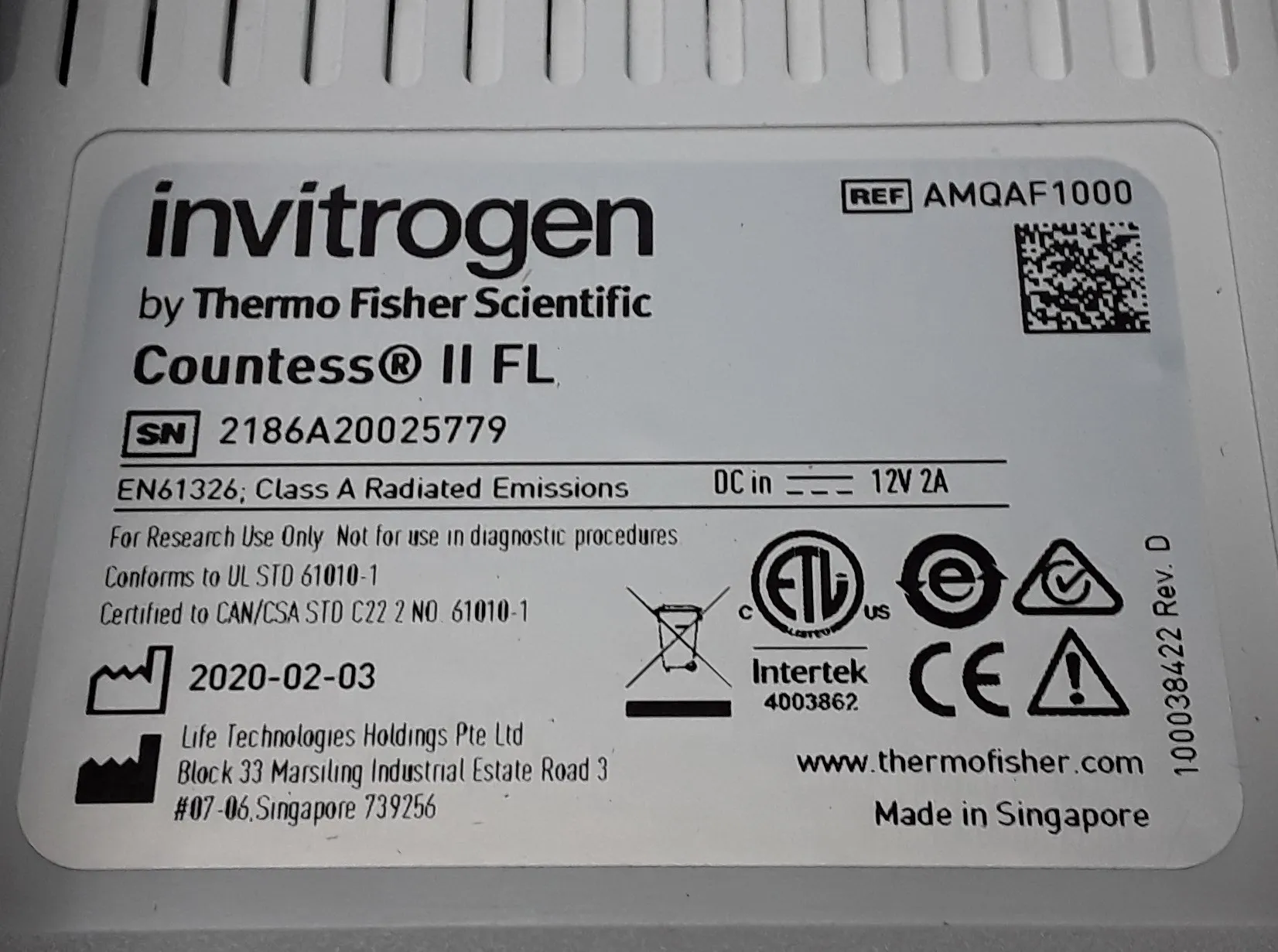 Invitrogen Countess II FL AMQAF1000 Cell Counter