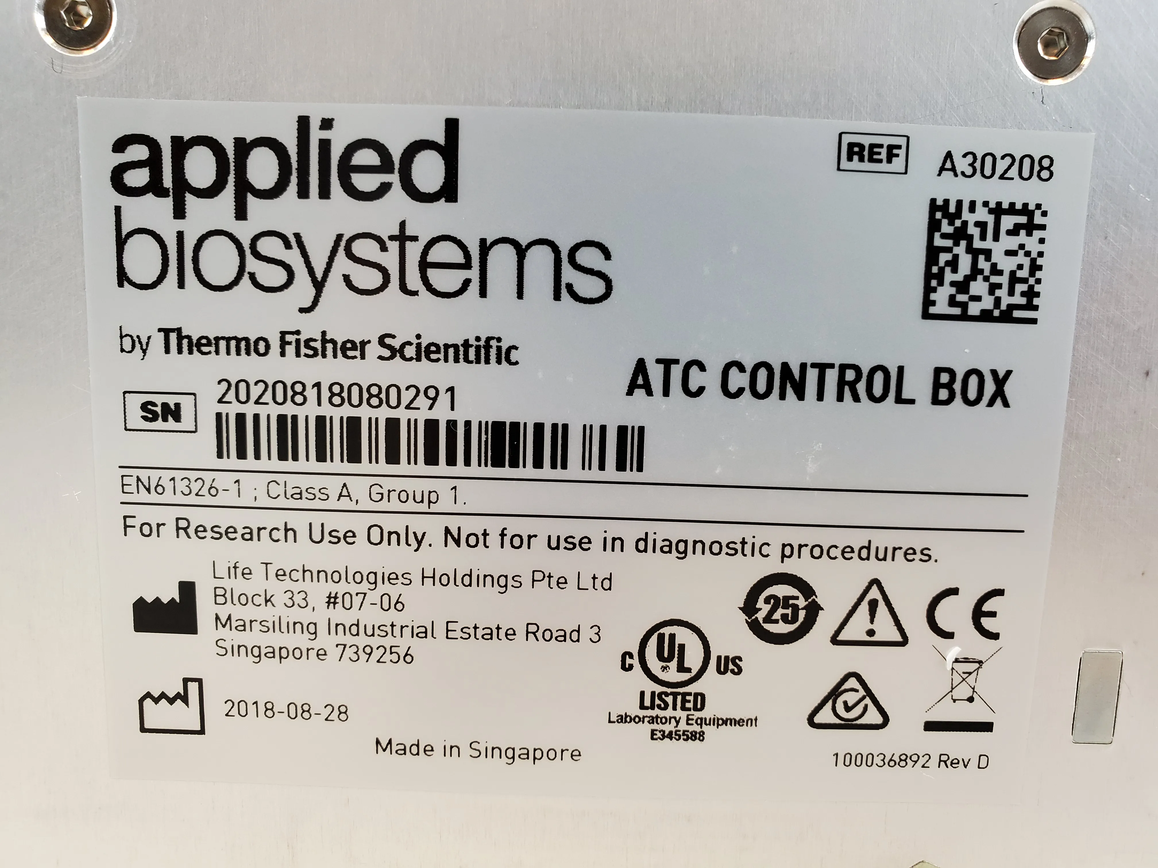 Applied Biosystems ATC Control Box A30208 & ATC 96-Well Block A30207 PCR Thermal Cycler