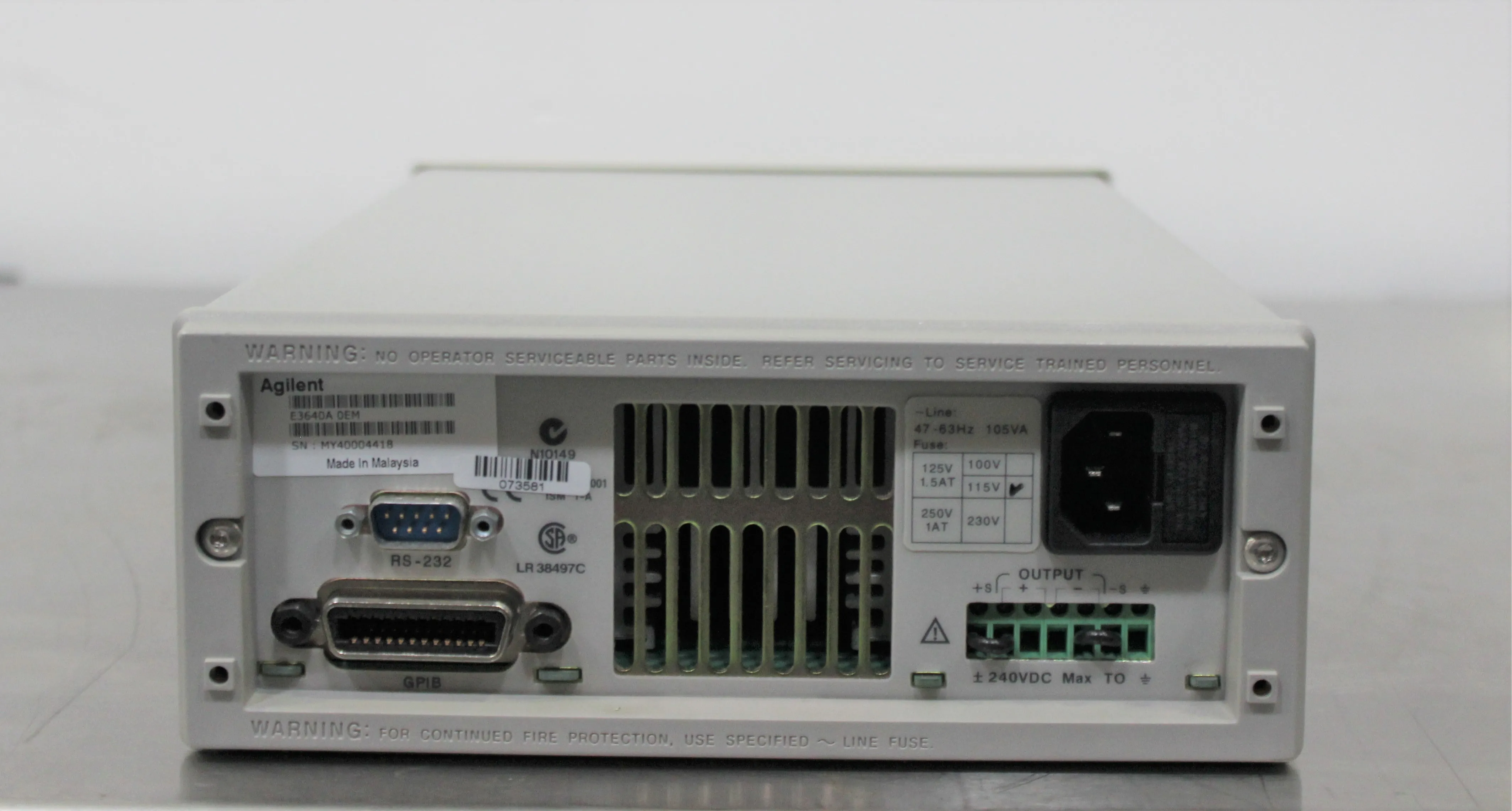 Agilent E3640A Series Bench Power Supply