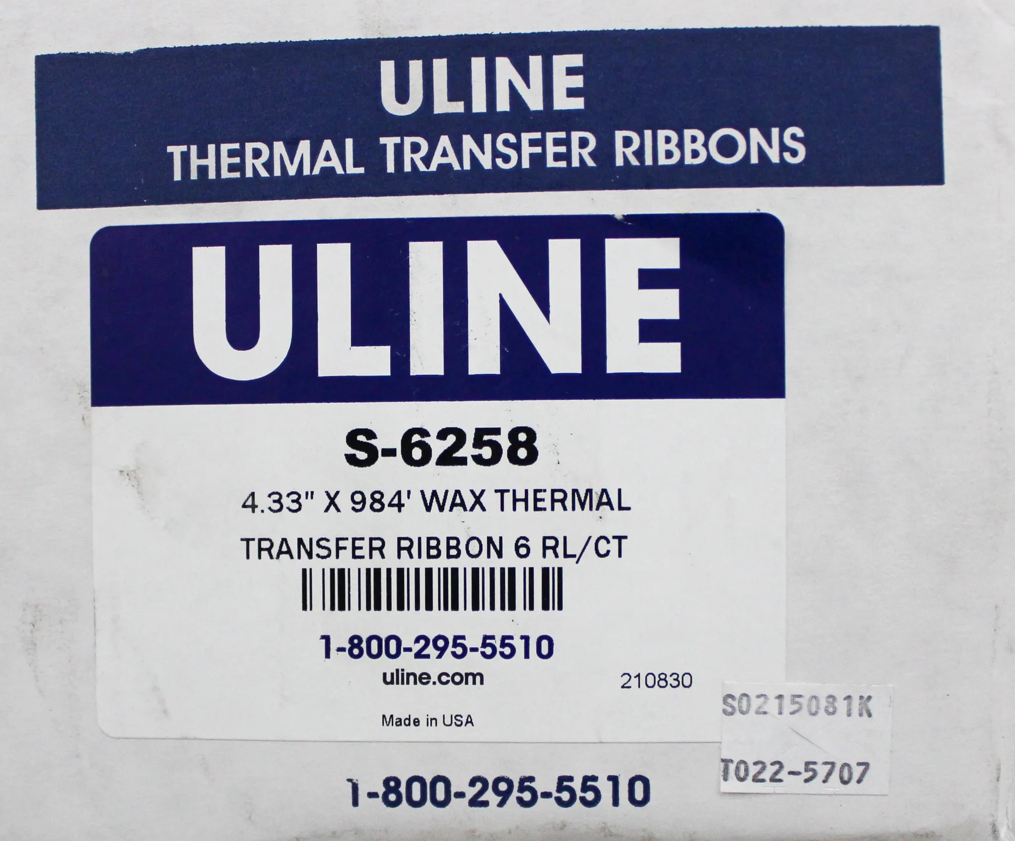 Uline Trans Ribbon 6 Roll per box S-7483/ S-6258/ S-6259