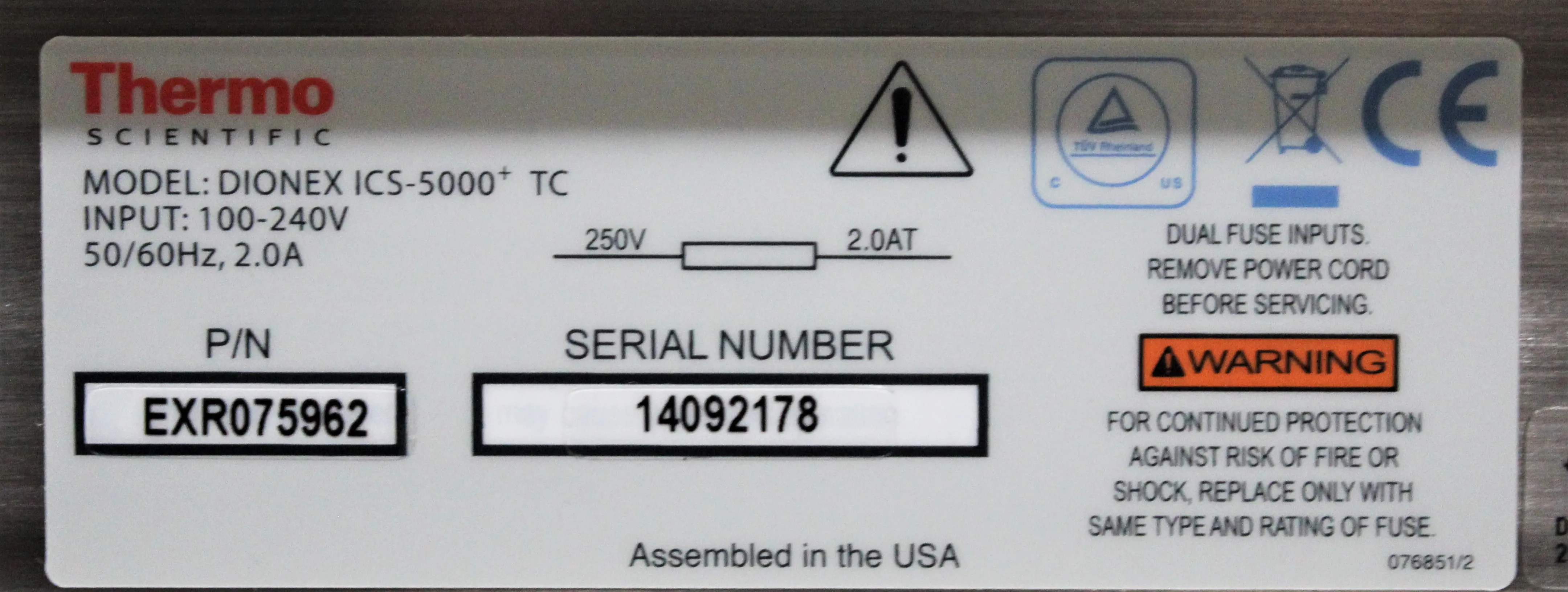 Thermo Scientific Dionex ICS-5000+ TC HPLC System