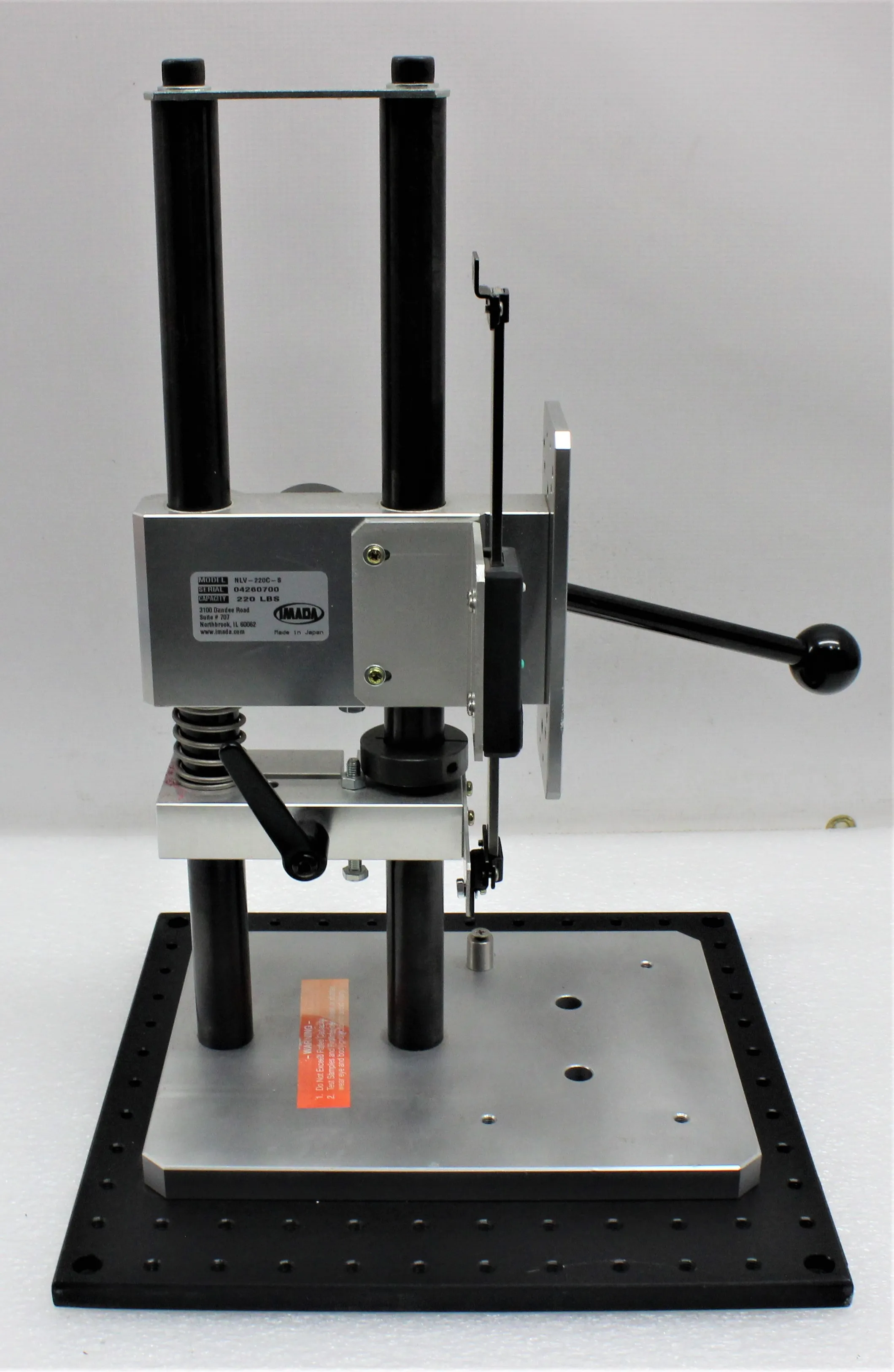 Imada NLV-220C-S Lever Operated Force Measurement Test Stand