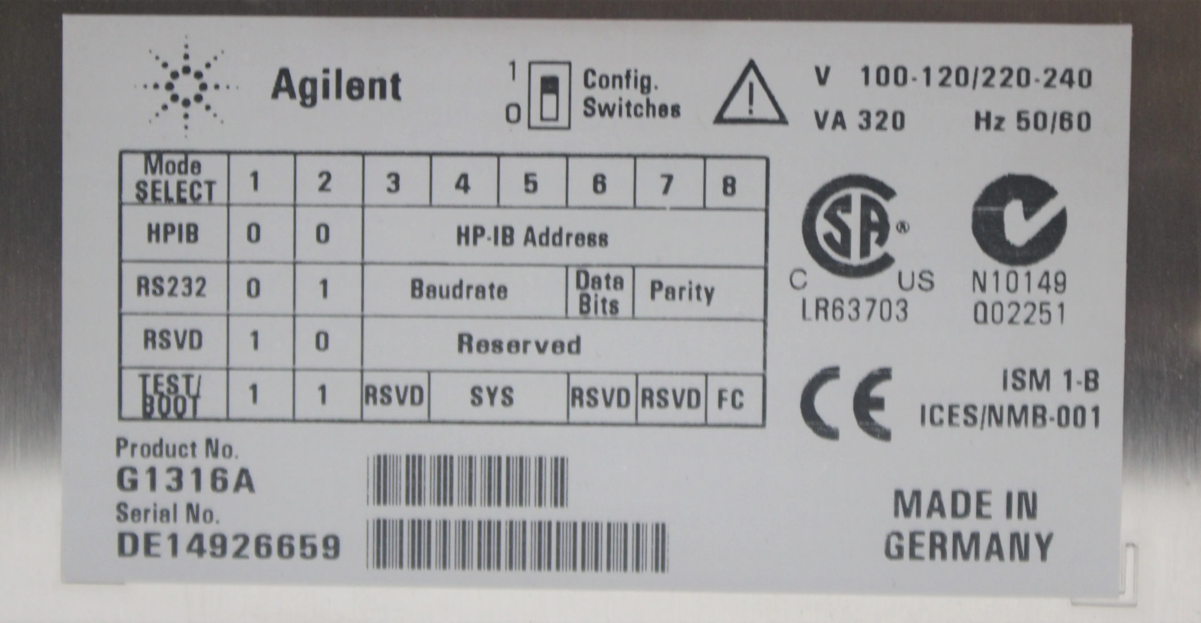 Agilent G1316A HPLC Column Compartment