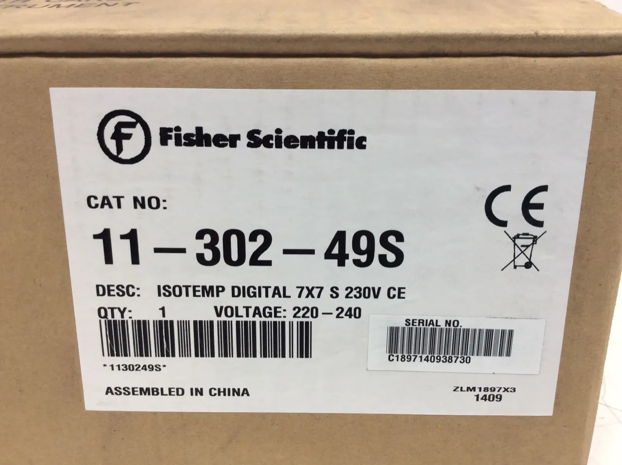 Cole Parmer Isotemp Cat. 11-302-49S Laboratory Equipment