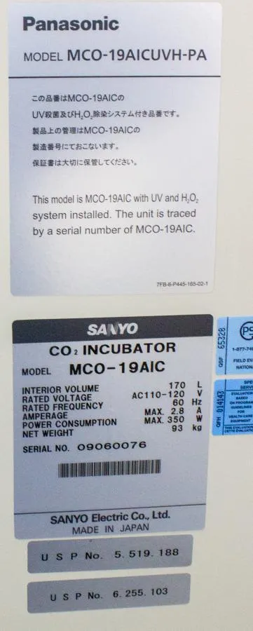 Sanyo CO2 Incubator MCO-19AIC