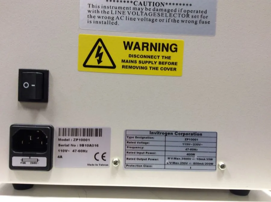 Invitrogen Zoom Dual Power Model ZP10001 Electrophoresis Power Supply