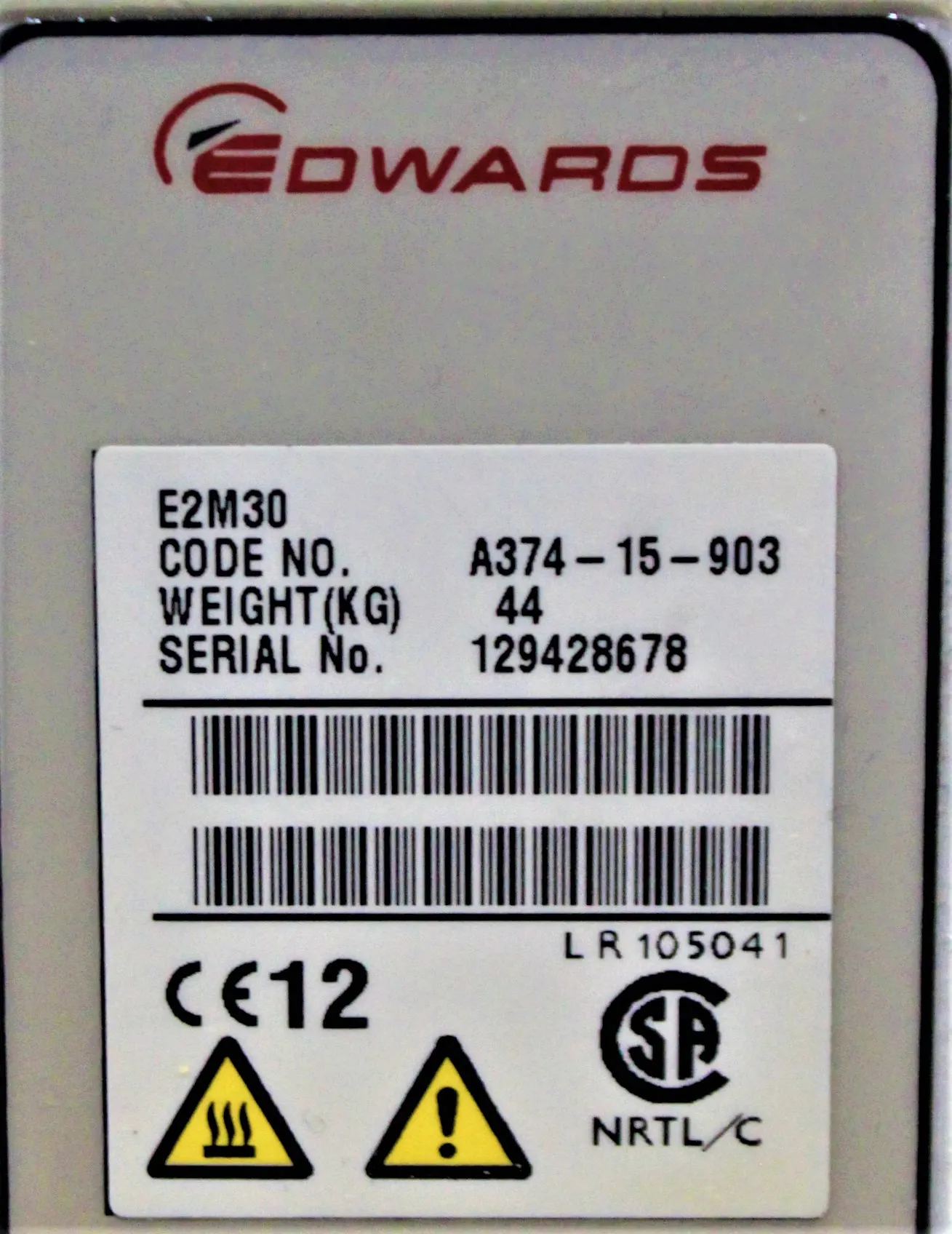 Edwards E2M30 Rotary Vane Vacuum Pump with 30-Day Warranty