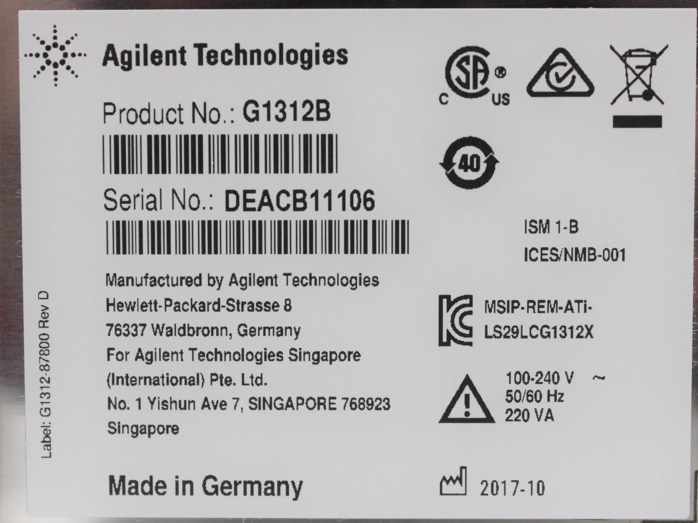 Agilent Infinity Binary Pump G1312B