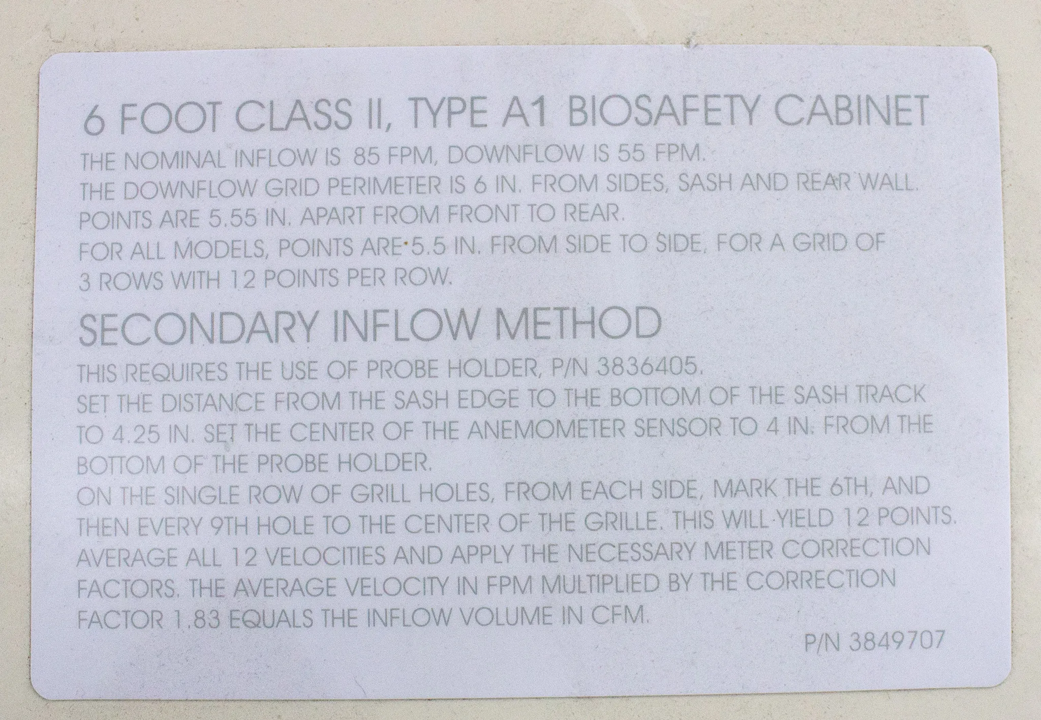 Labconco Puricare Procedure Station 6ft Class II Biosafety Cabinet 3481201