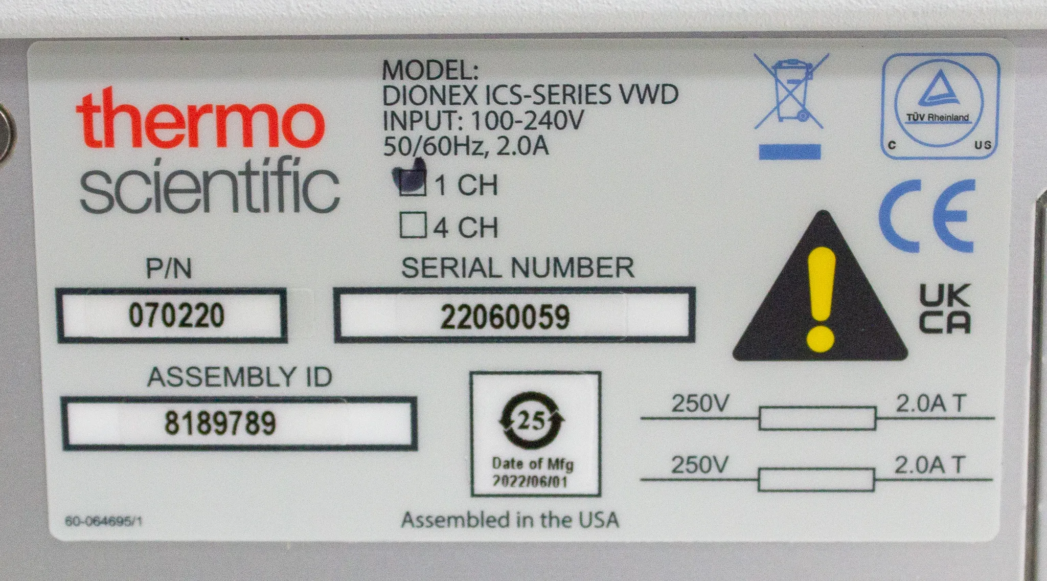 Thermo Scientific Dionex ICS-Series VWD Detector