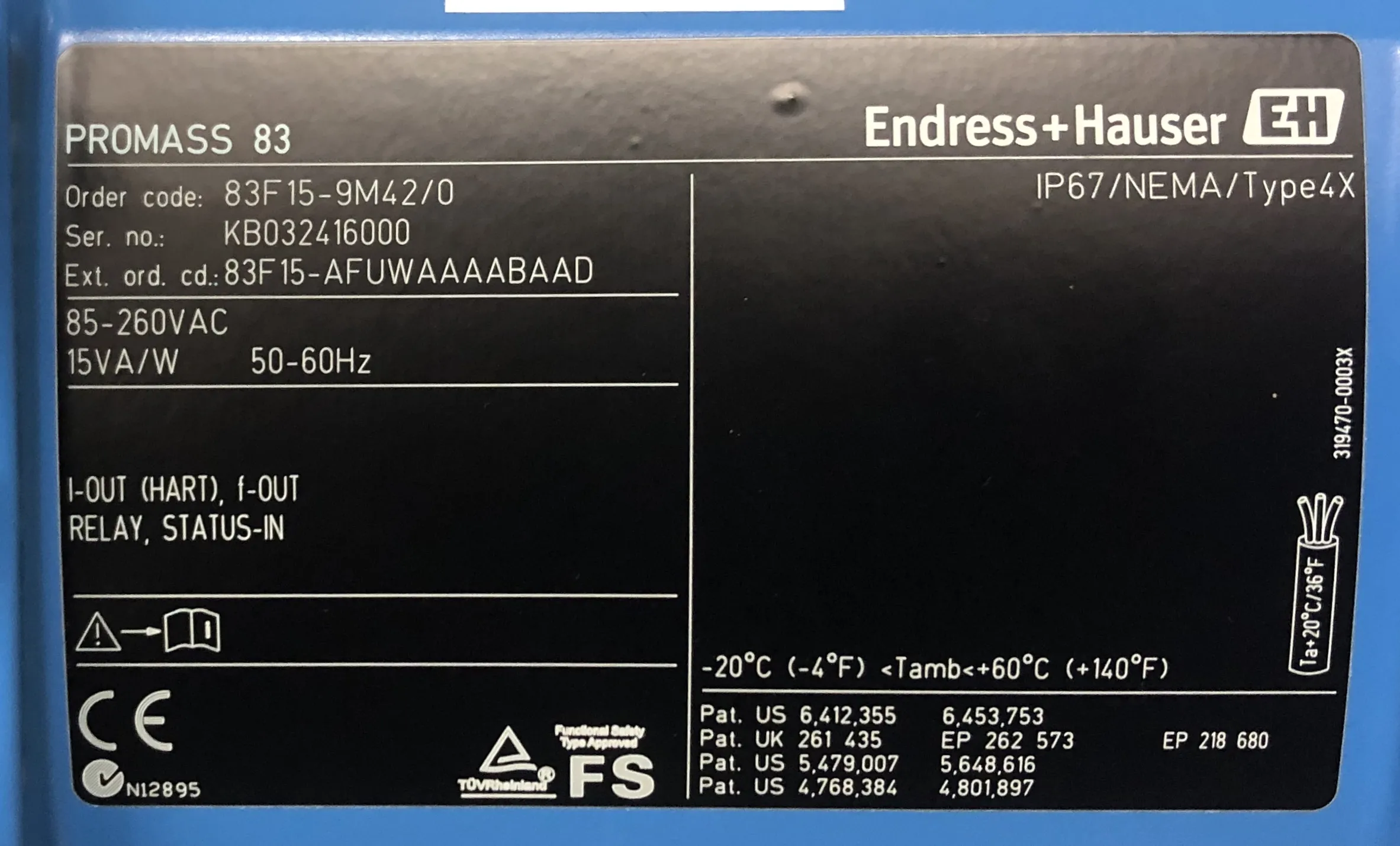 Endress & Hauser Promass 83 Magnetic Flow Meter