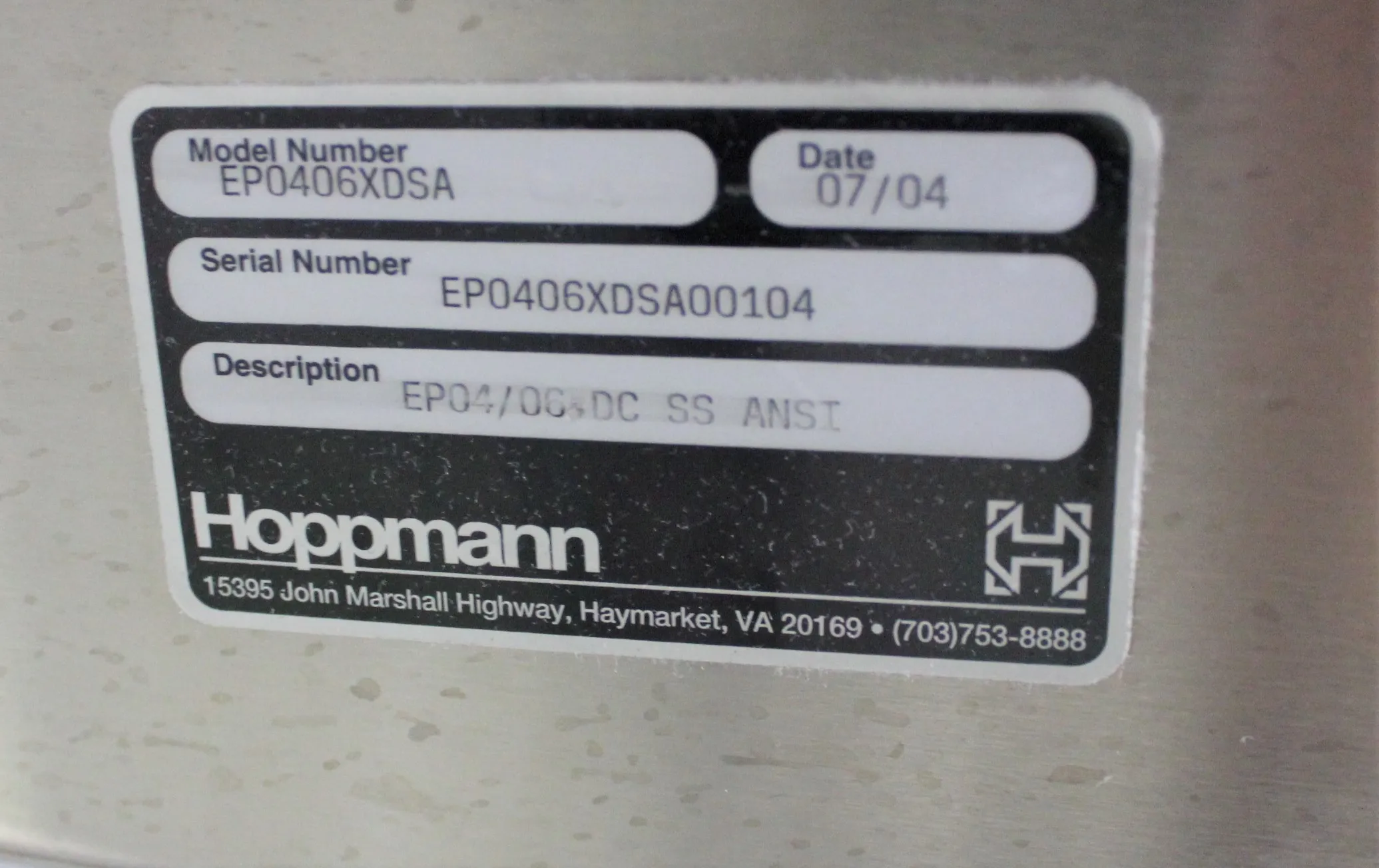 Hoppmann Corporation EP0406XDSA Elevating Pre-Feeders