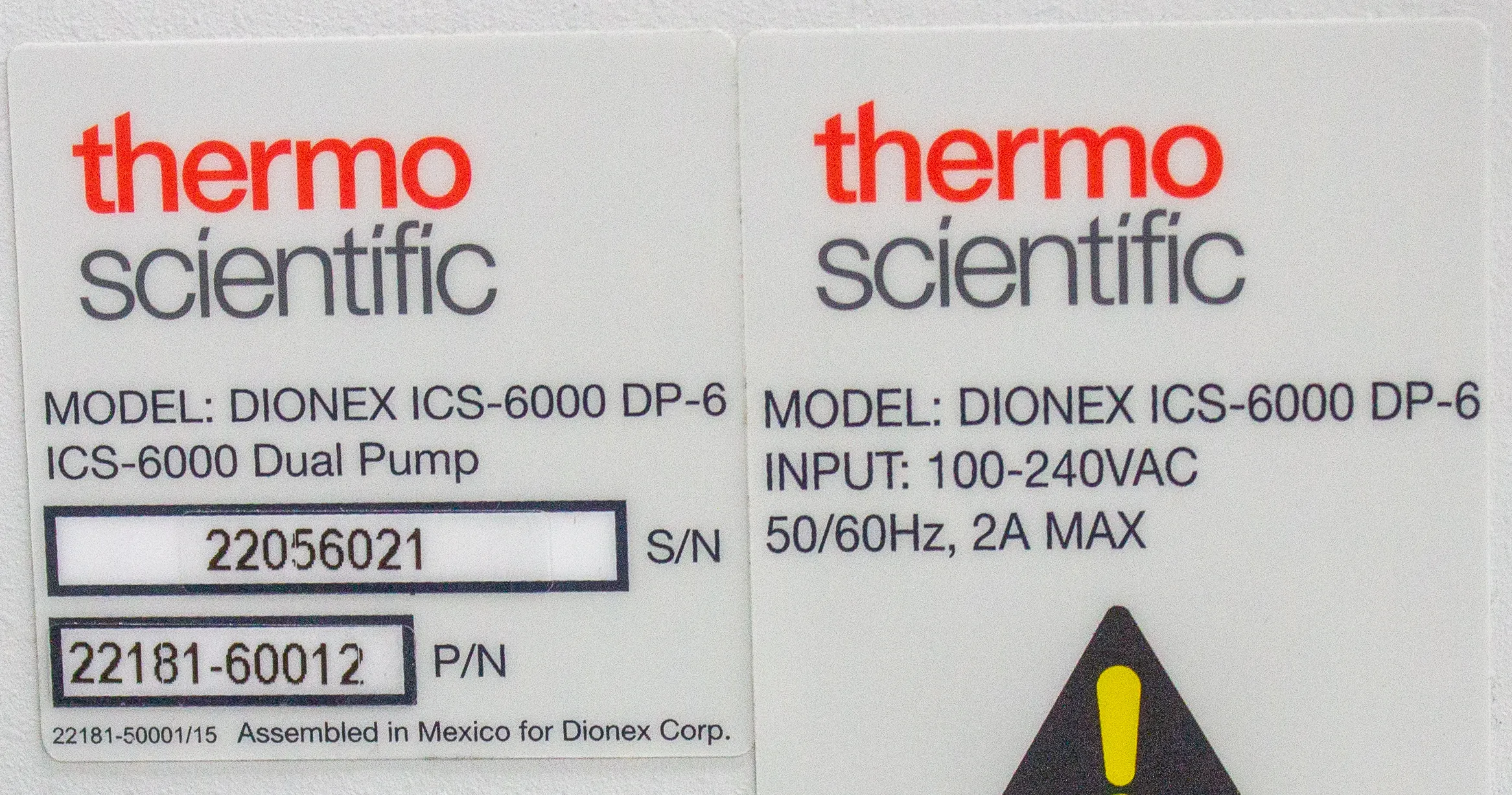 Thermo Scientific Dionex ICS-6000 DP-6 Dual Pump