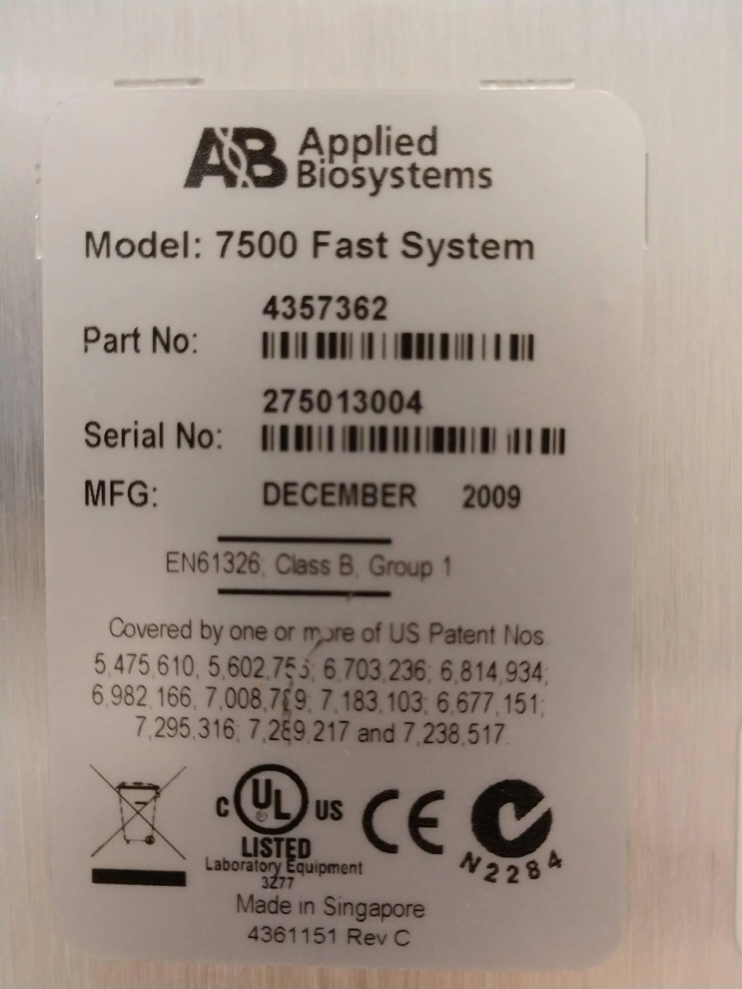 Applied Biosystems 7500 Fast Real-Time PCR System