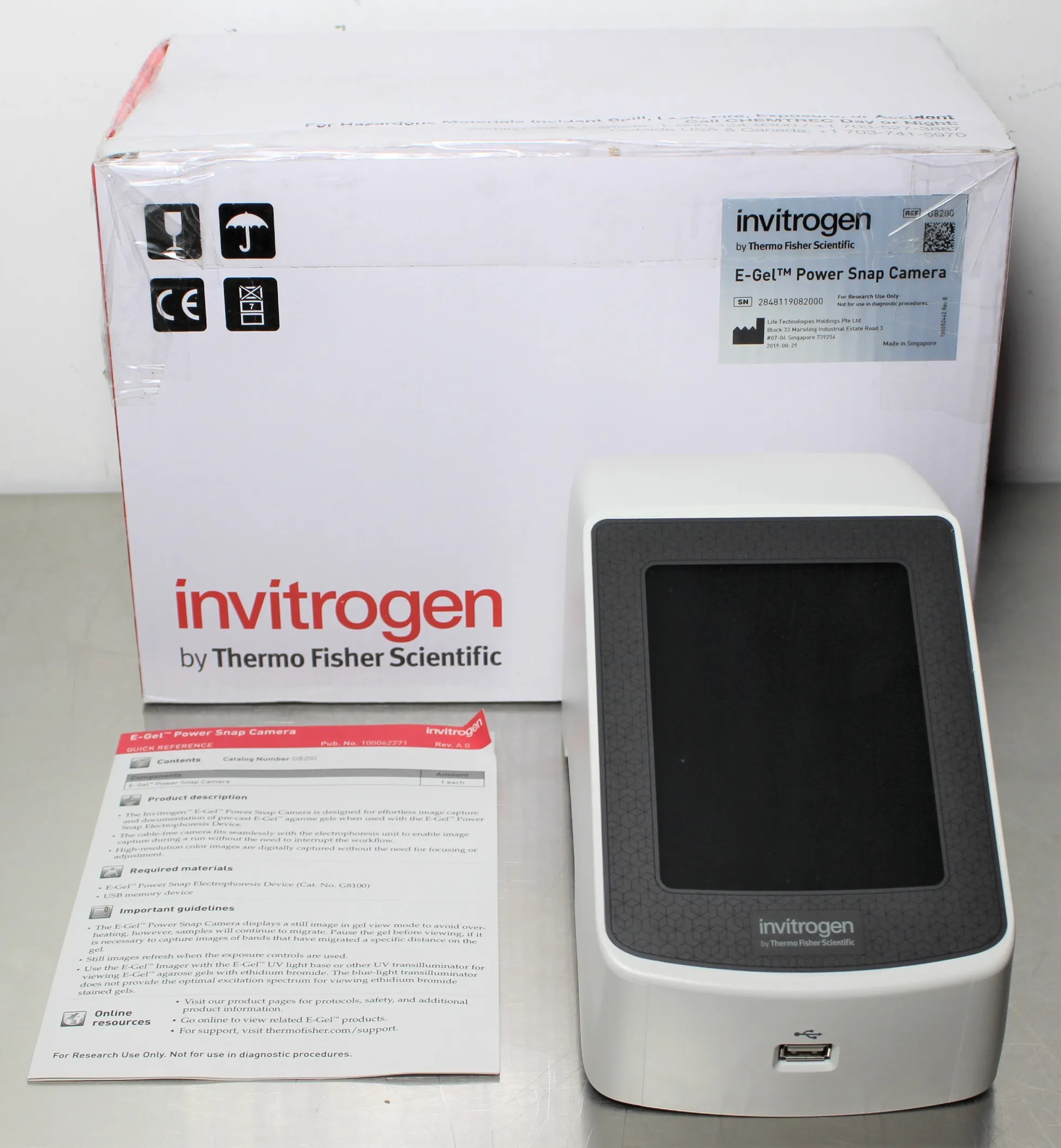 Invitrogen E-Gel Power Snap Camera G8200 Used Lab Accessory