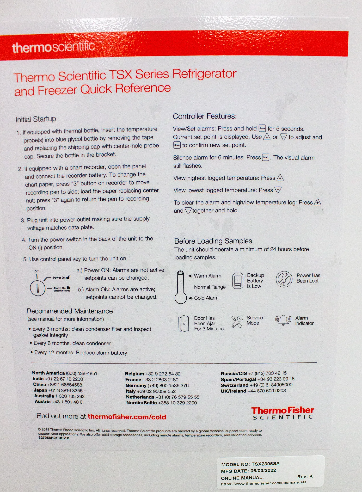 Thermo Scientific TSX Series High-Performance Lab Refrigerator TSX2305SA