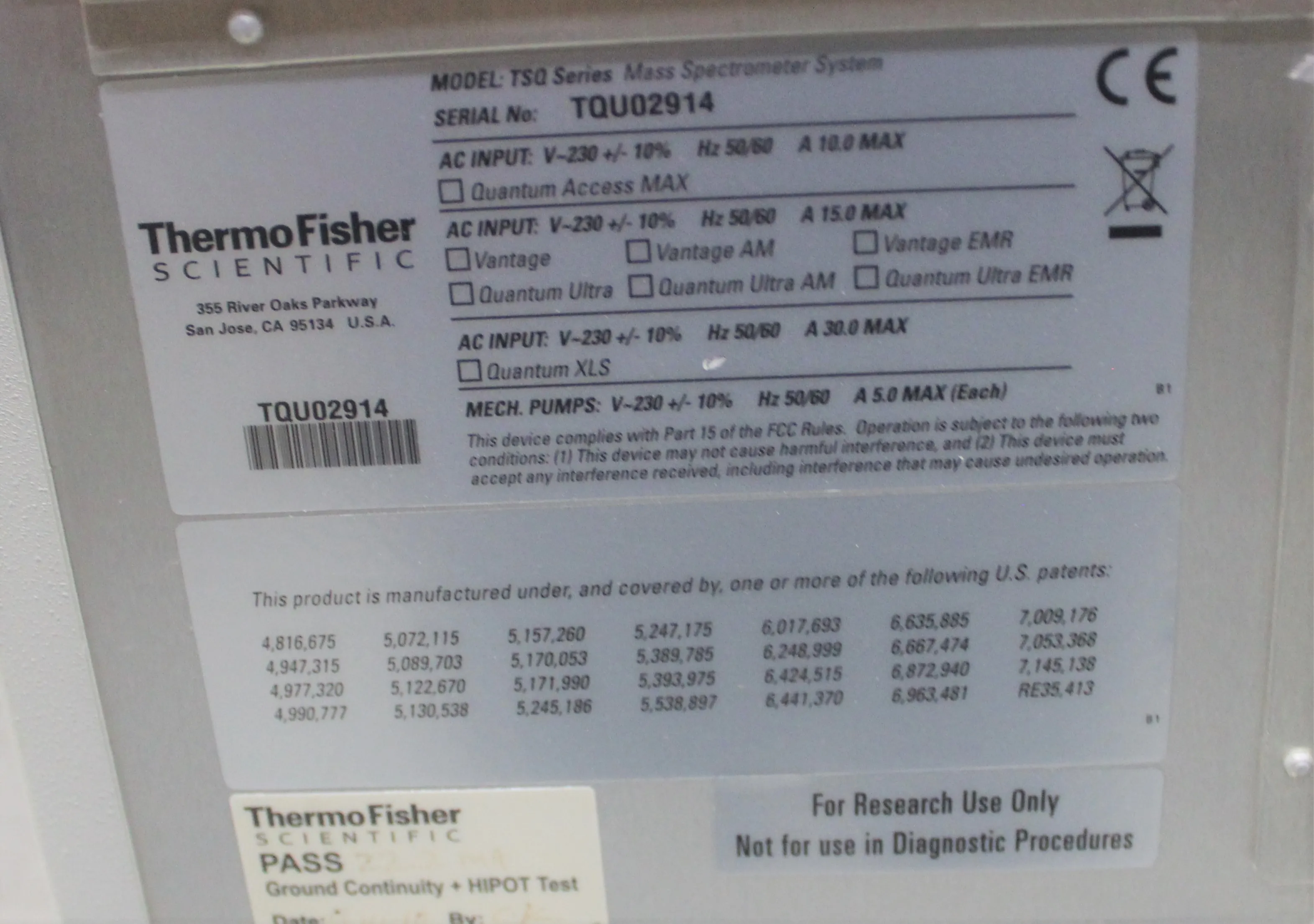 Thermo Scientific TSQ Vantage Triple Quadrupole Mass Spectrometer