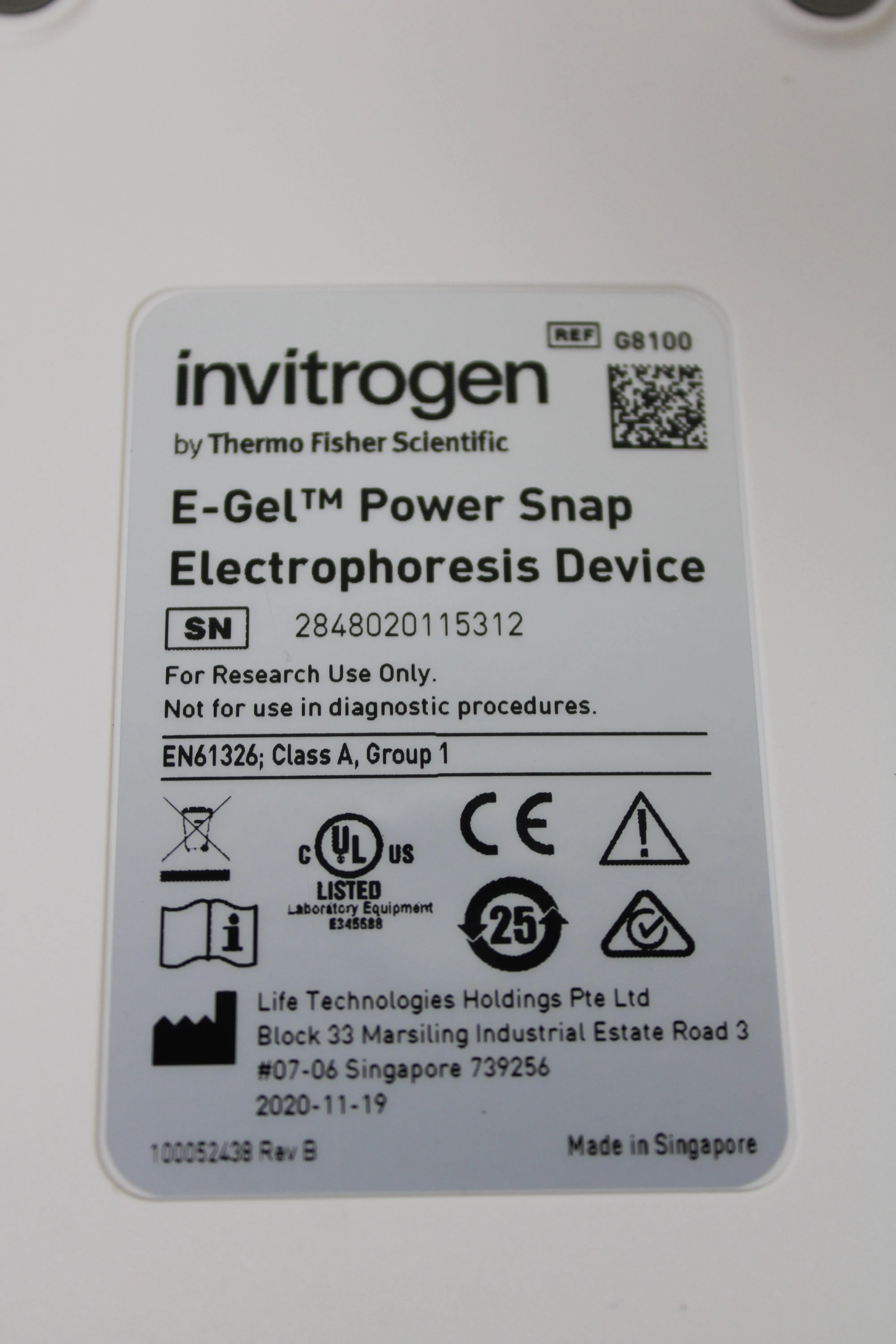 Invitrogen E-Gel Power Snap Electrophoresis Device