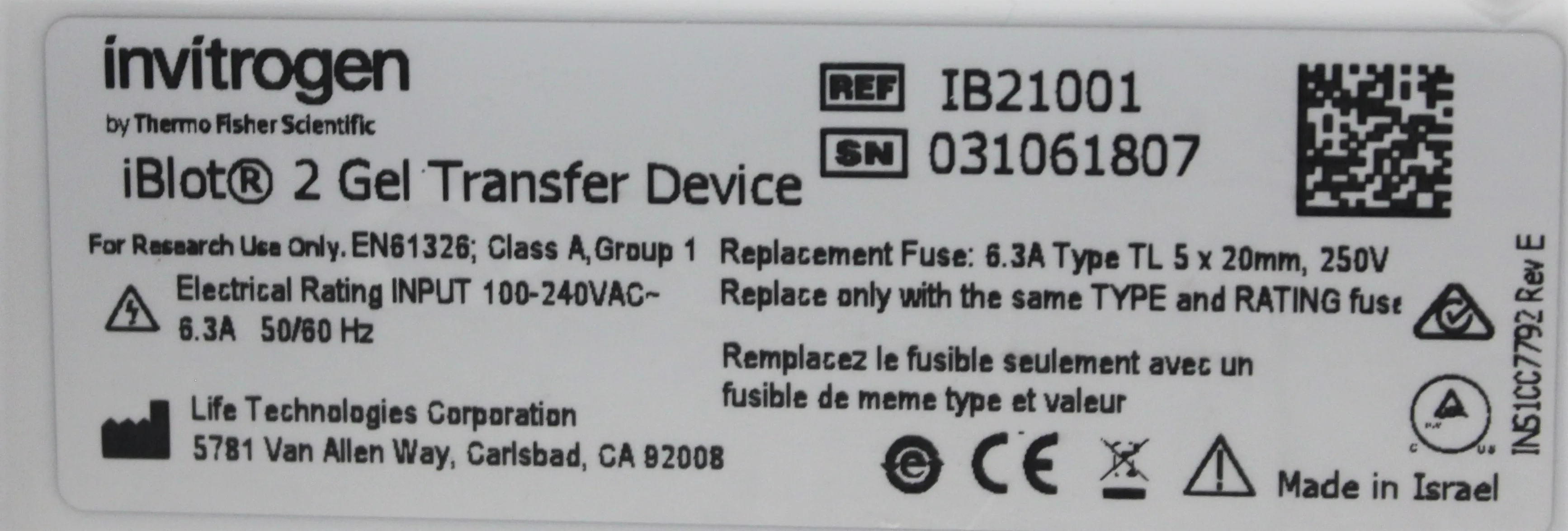 Invitrogen iBlot 2 Gel Transfer Device