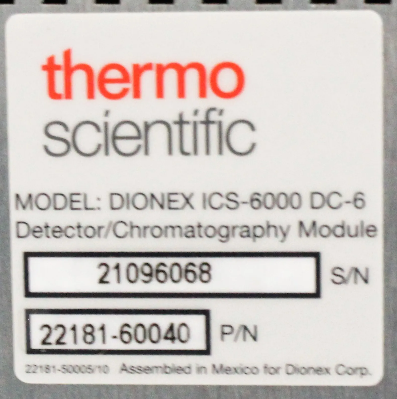 Thermo Scientific Dionex ICS-6000 DC-6 Chromatography Compartment Detector