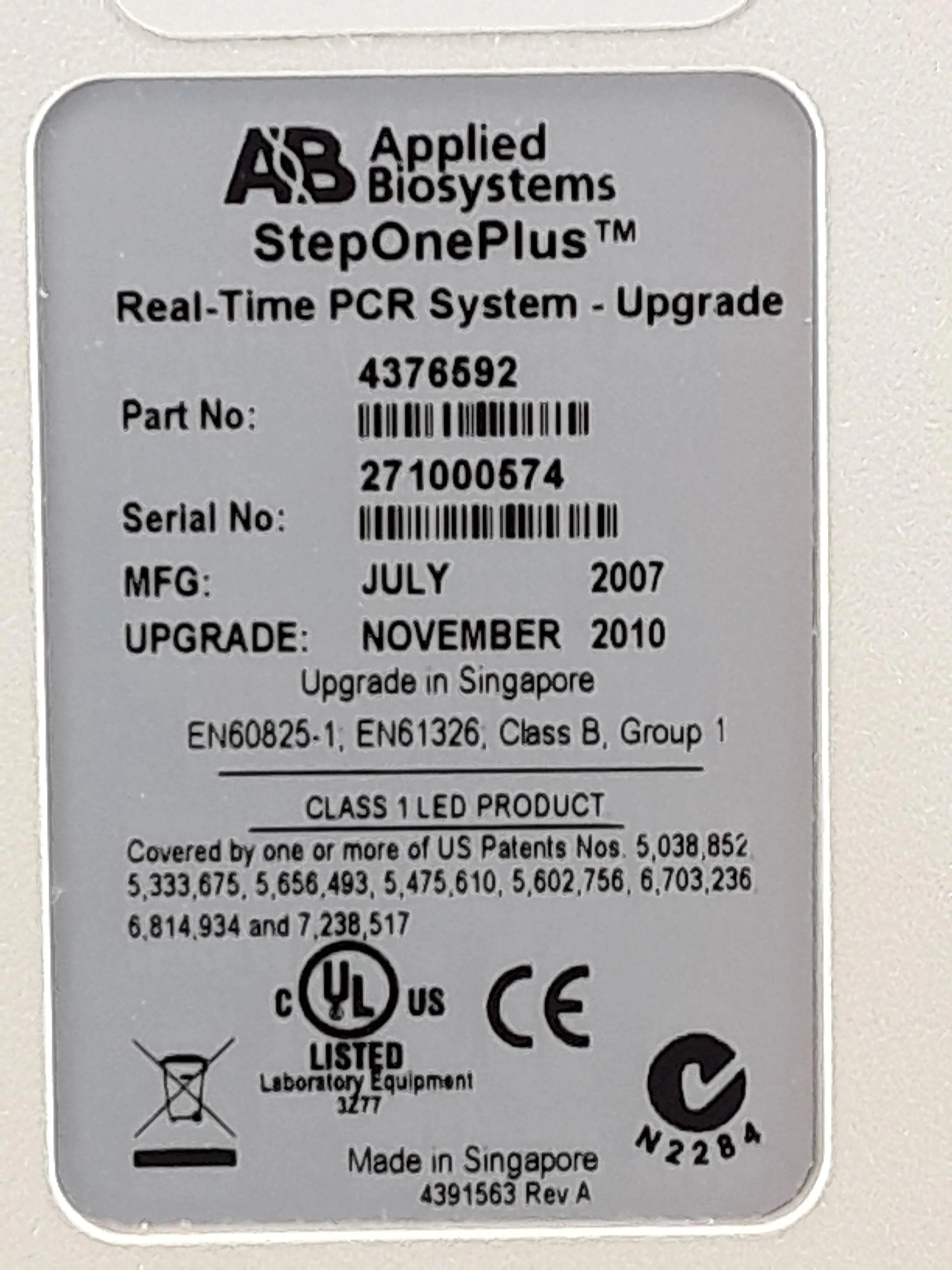 Applied Biosystems StepOne Plus Real-Time PCR System