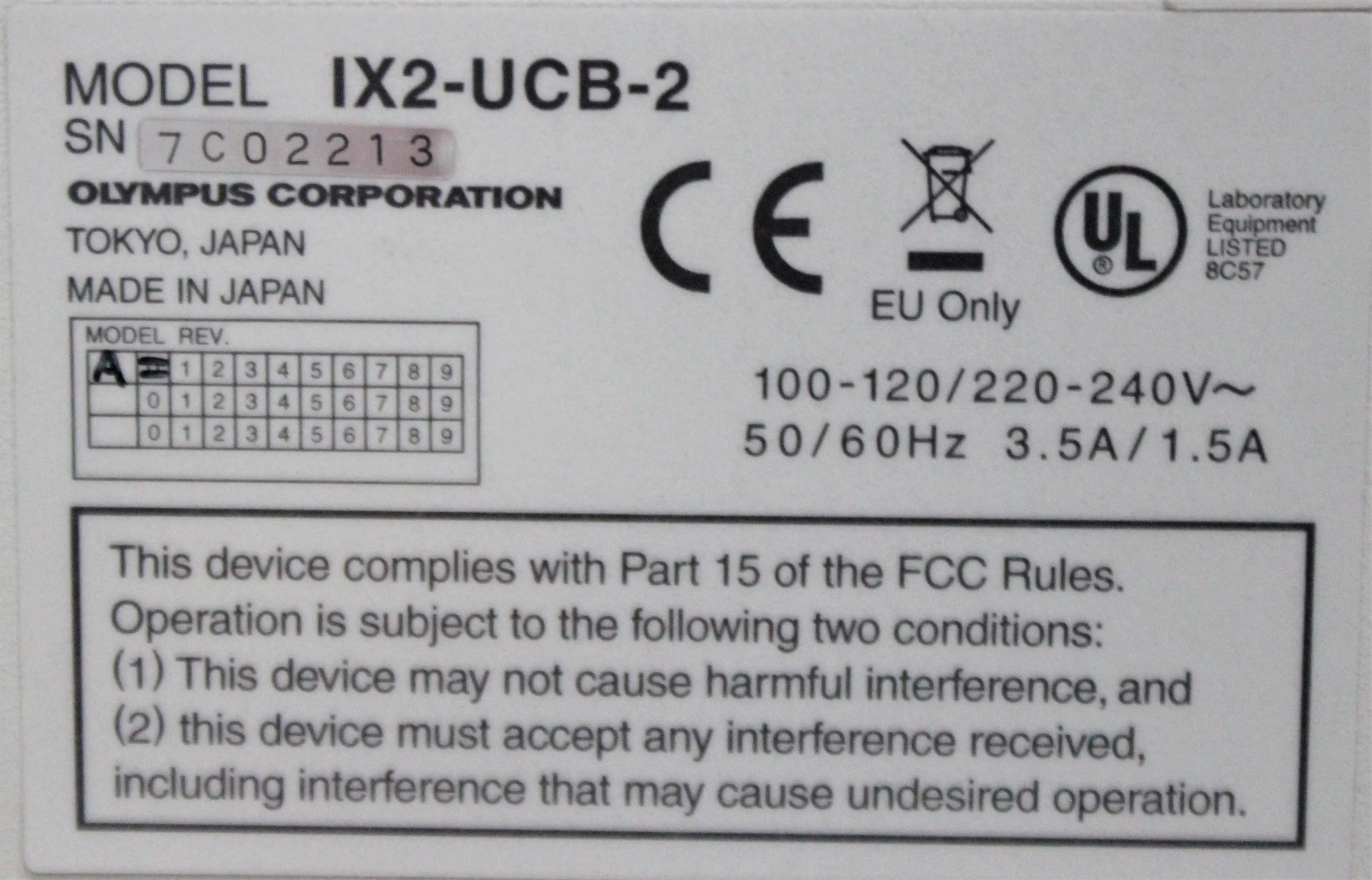 Olympus IX2-UCB-2 Microscope Controller