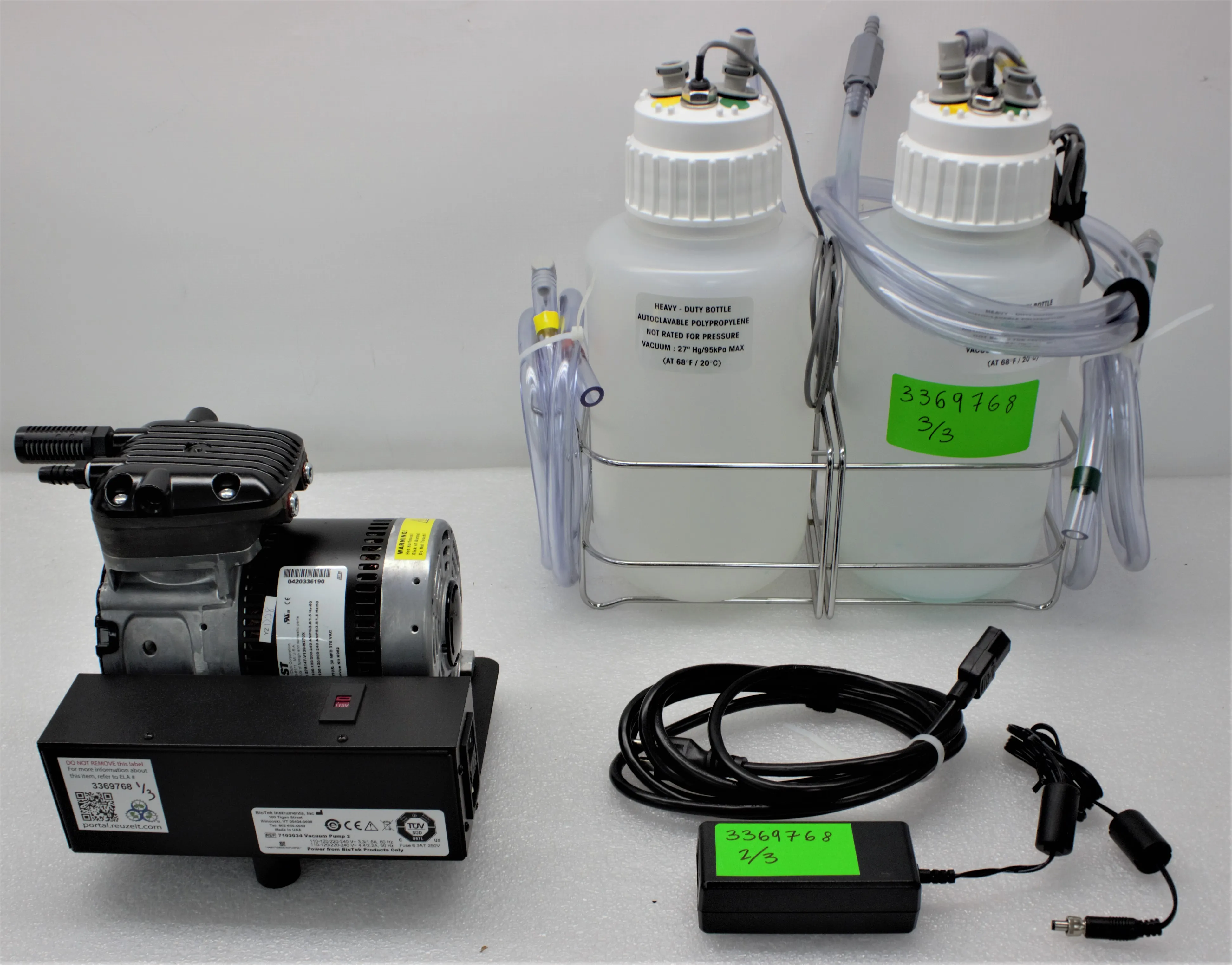 Used Gast 87R147-101-N270X Vacuum Pump with Carboys Tested & Working