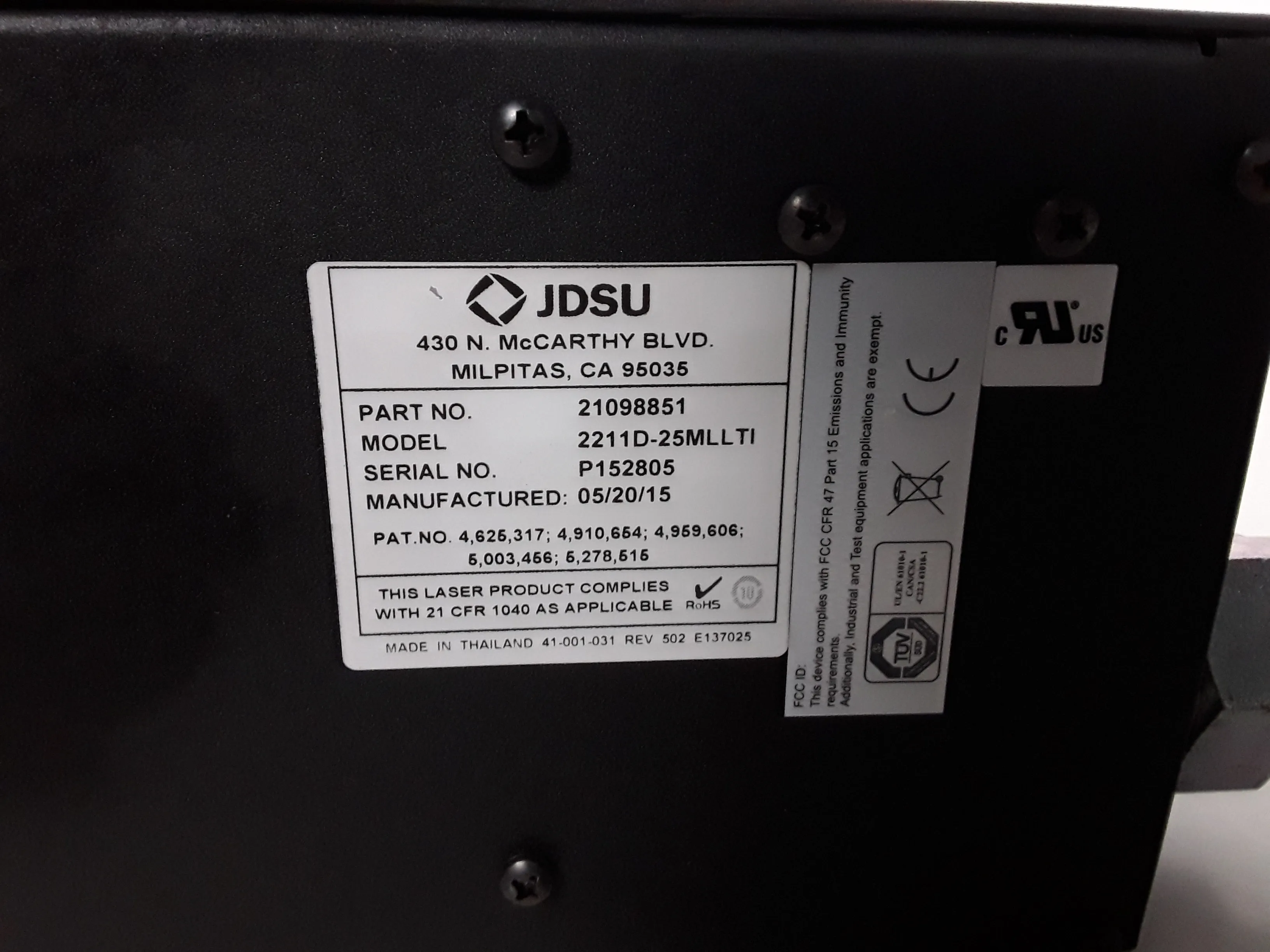 JDSU Laser 2211D-25MLLTI Power Supply