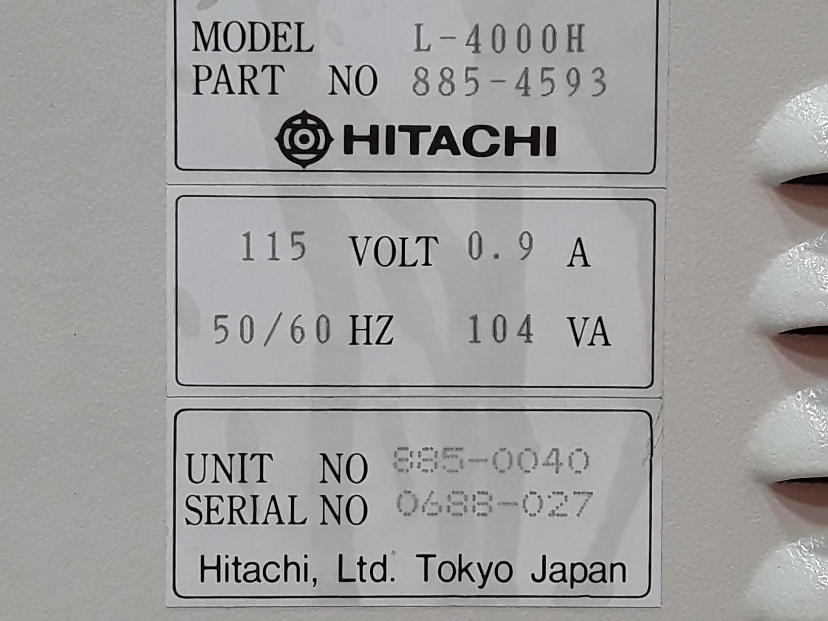 Hitachi L-4000H UV Detector For HPLC System