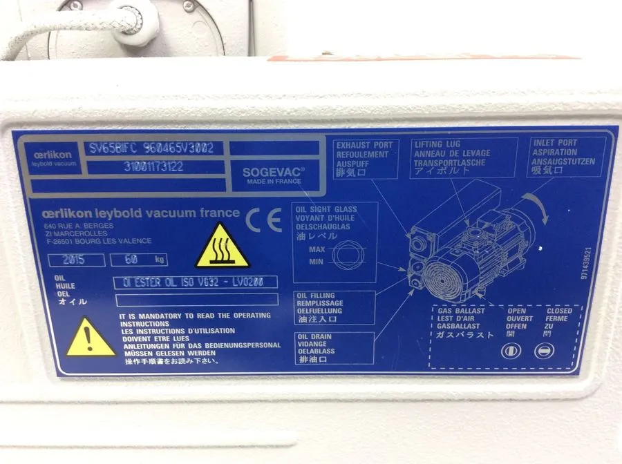 Sogevac SV 40/65 BIFC Vacuum Pump