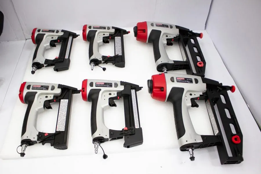 Six (6) Craftsman 18 & 16 gage Air Staple gun oil Free